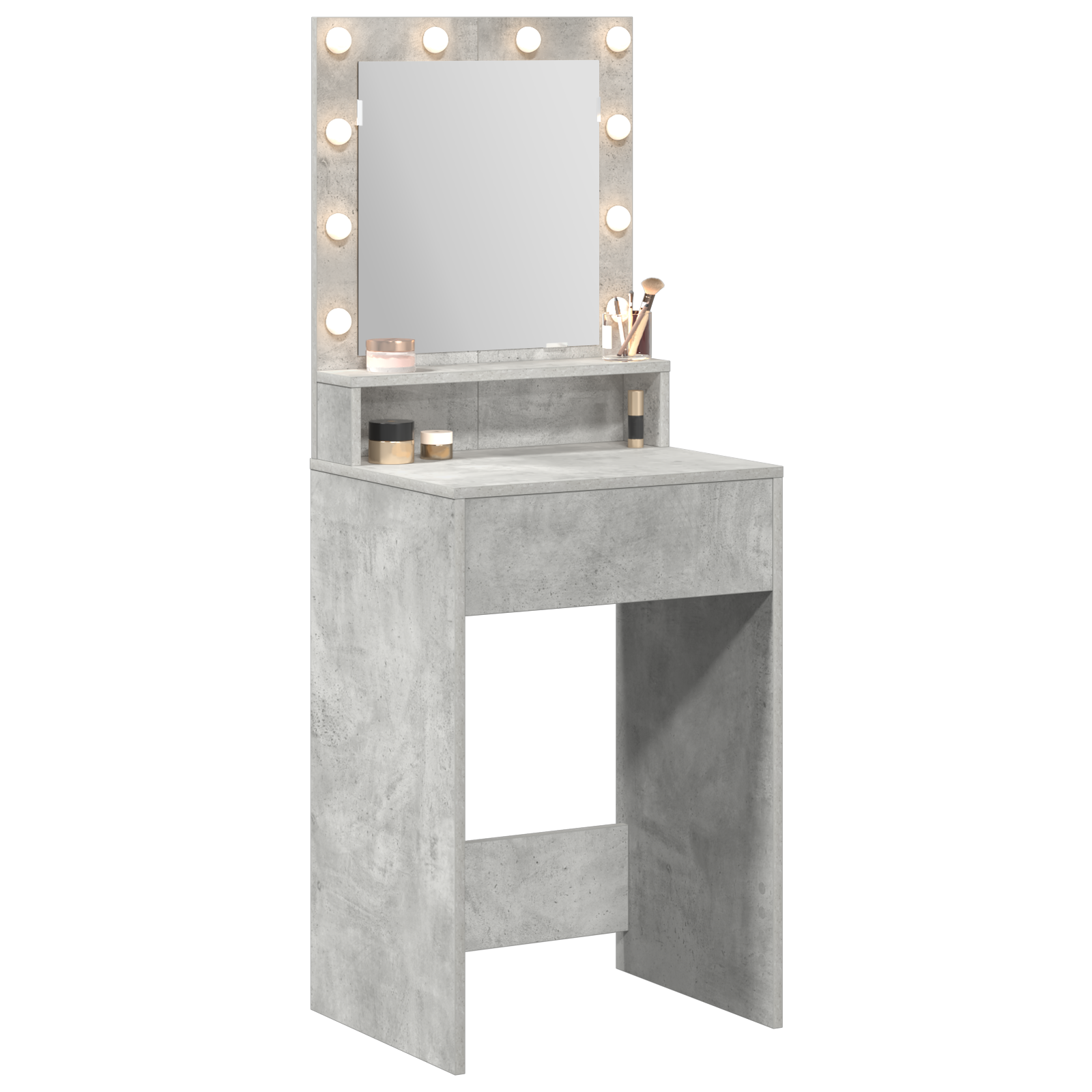 vidaXL Kaptafel met LED-verlichting - Betongrijs - 50x41x135 cm