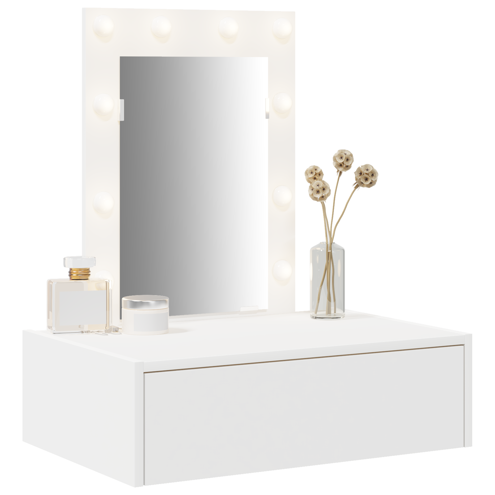 vidaXL Wandmeubel met LED-verlichting - Wit