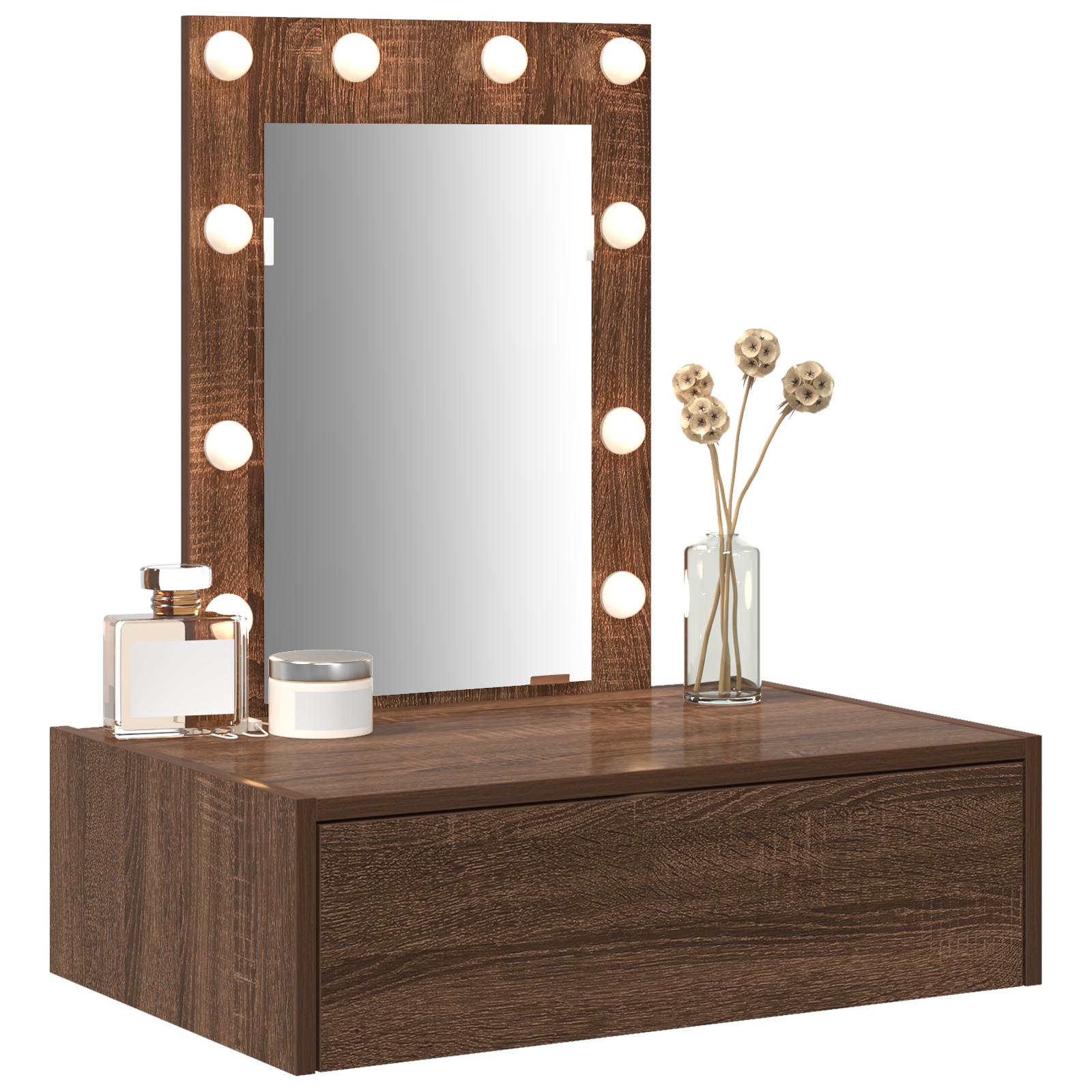 vidaXL Wandkast Dressoir met LED Verlichting in Bruin Eiken