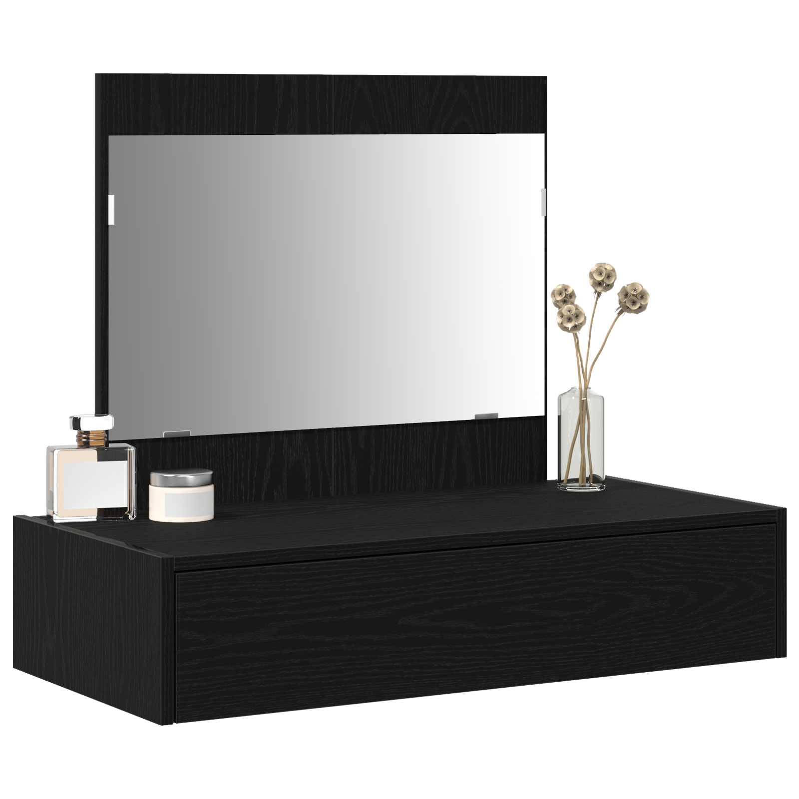 vidaXL Wandkaptafel Zwart Eiken 83x40x70 cm