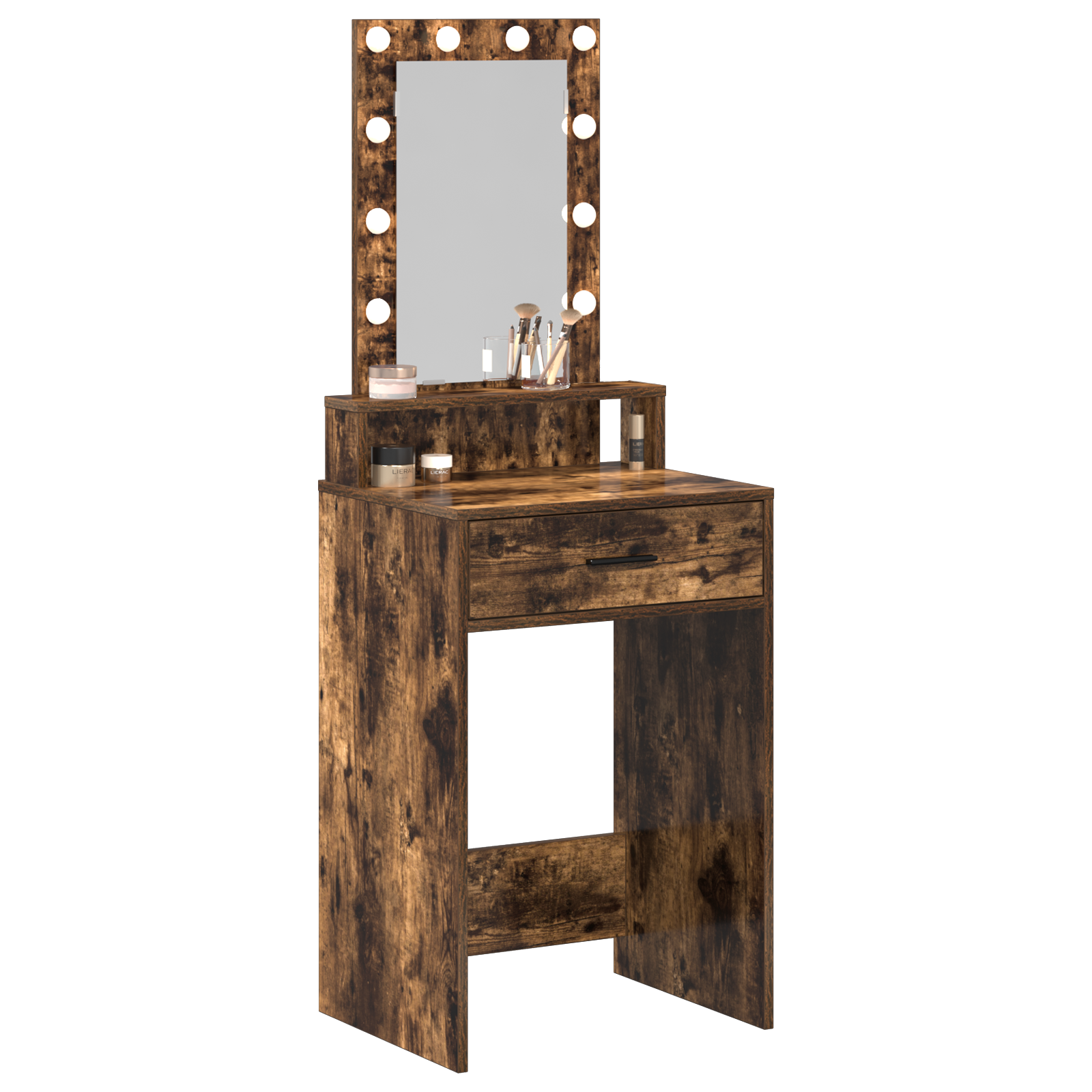 vidaXL Kaptafel met LED-verlichting 50x41x140 cm gerookt eikenkleurig
