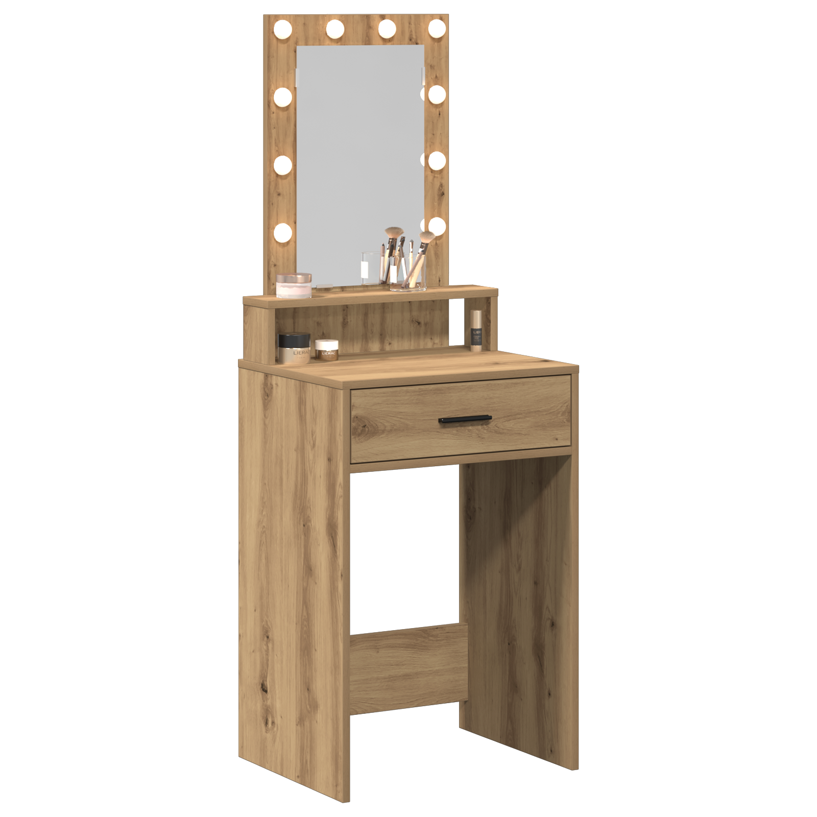 vidaXL Make-uptafel met LED-verlichting - Artisan Eiken, 50x41x140 cm