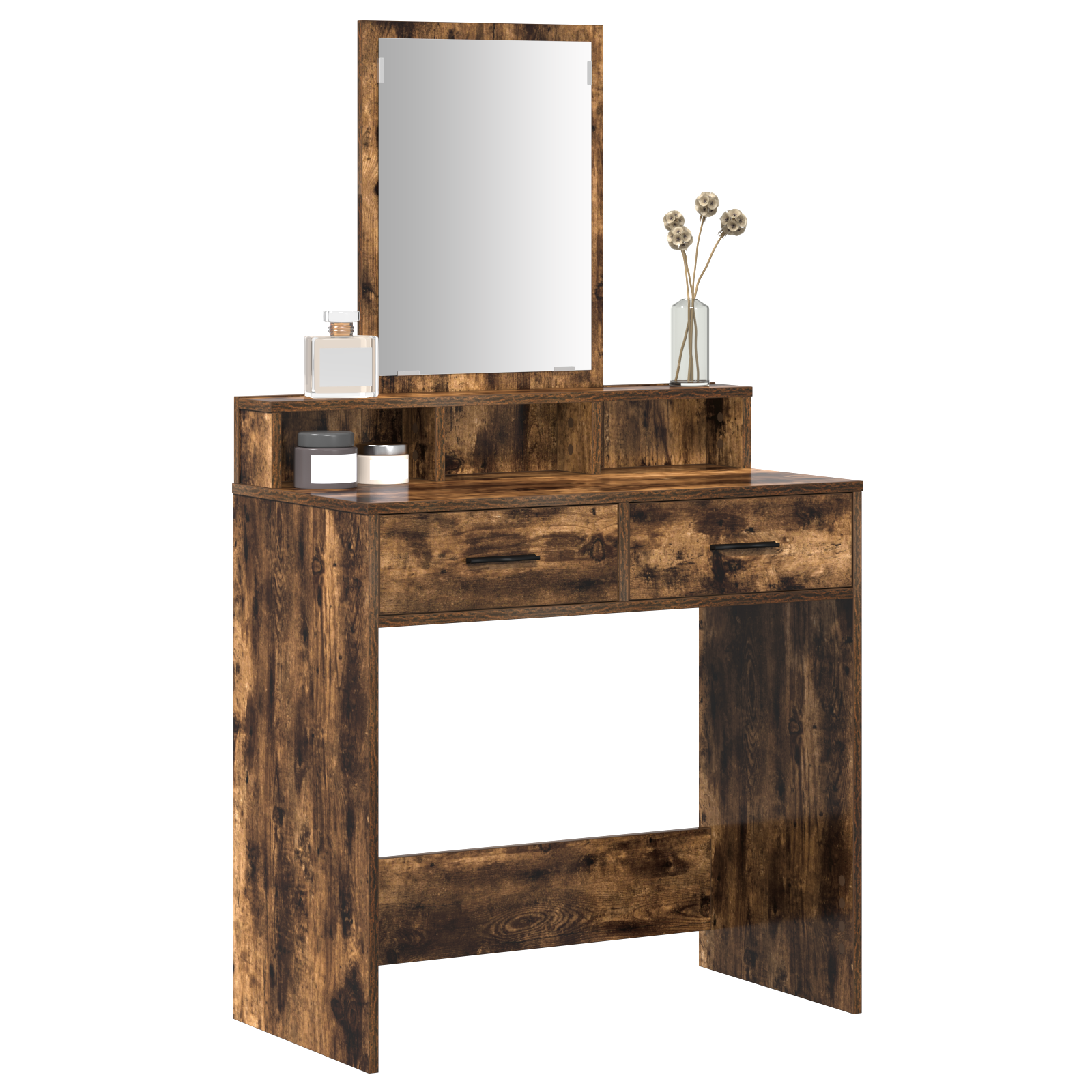 vidaXL Kaptafel met lades - Rookeik, 79x41x140 cm