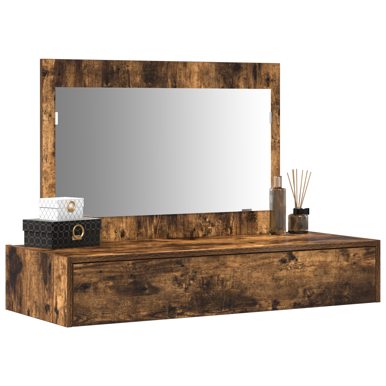 vidaXL Wanddecoratie Kaptafel Rook Eiken 100x40x70 cm