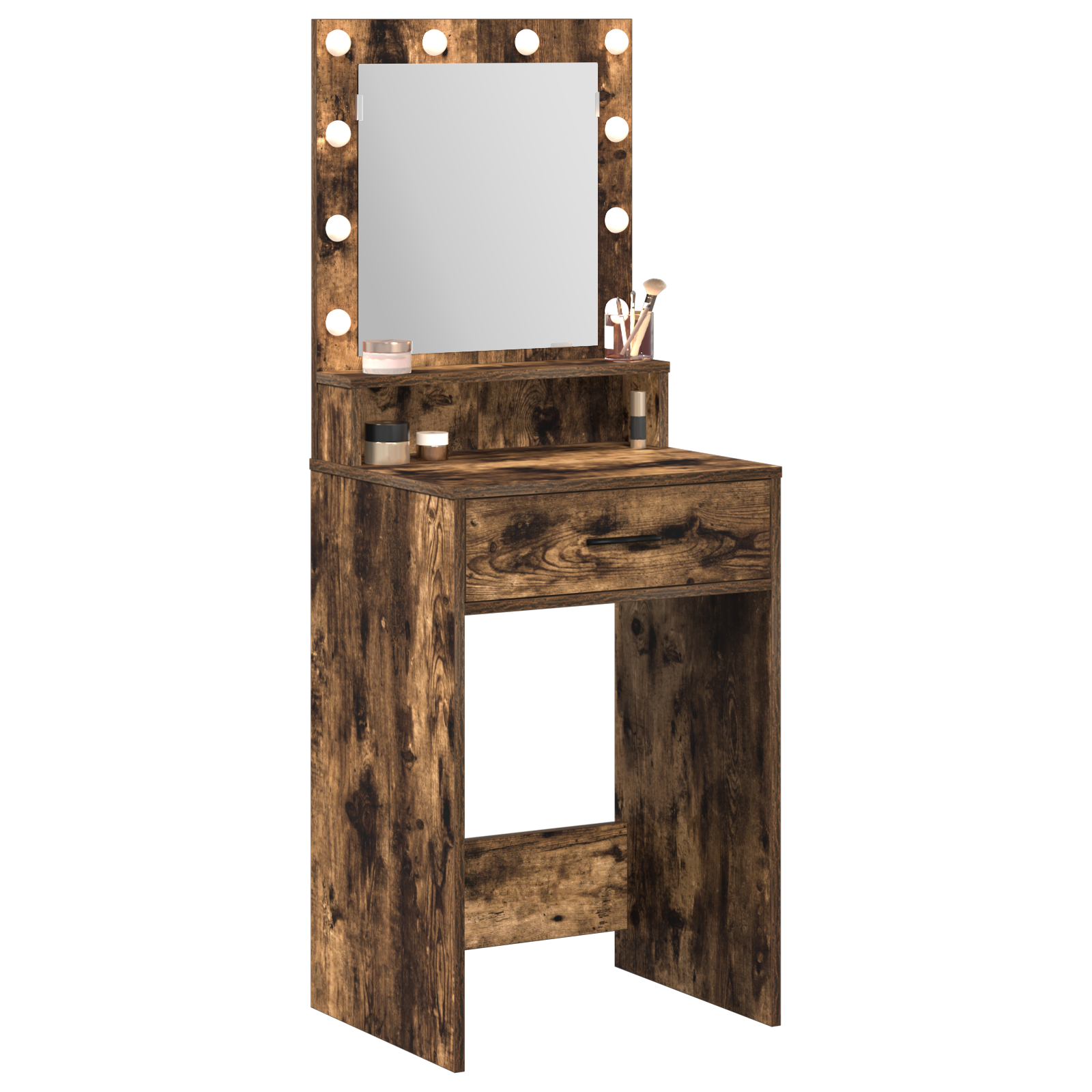 vidaXL Make-uptafel met LED Verlichting - Rookeiken, 50x41x135 cm