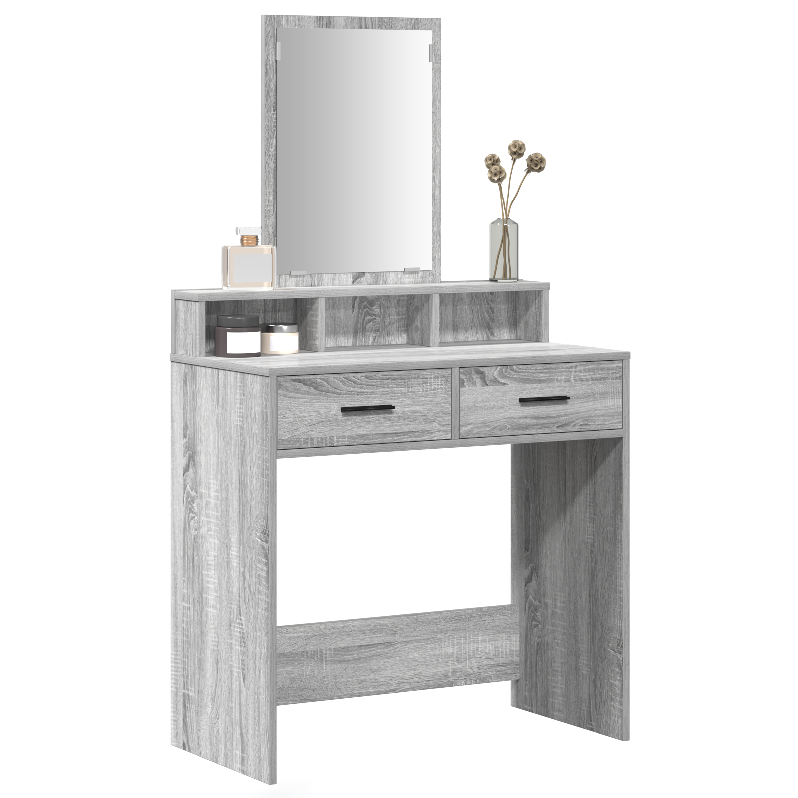 vidaXL Grijze Sonoma Kaptafel met Lades - 79x41x140 cm