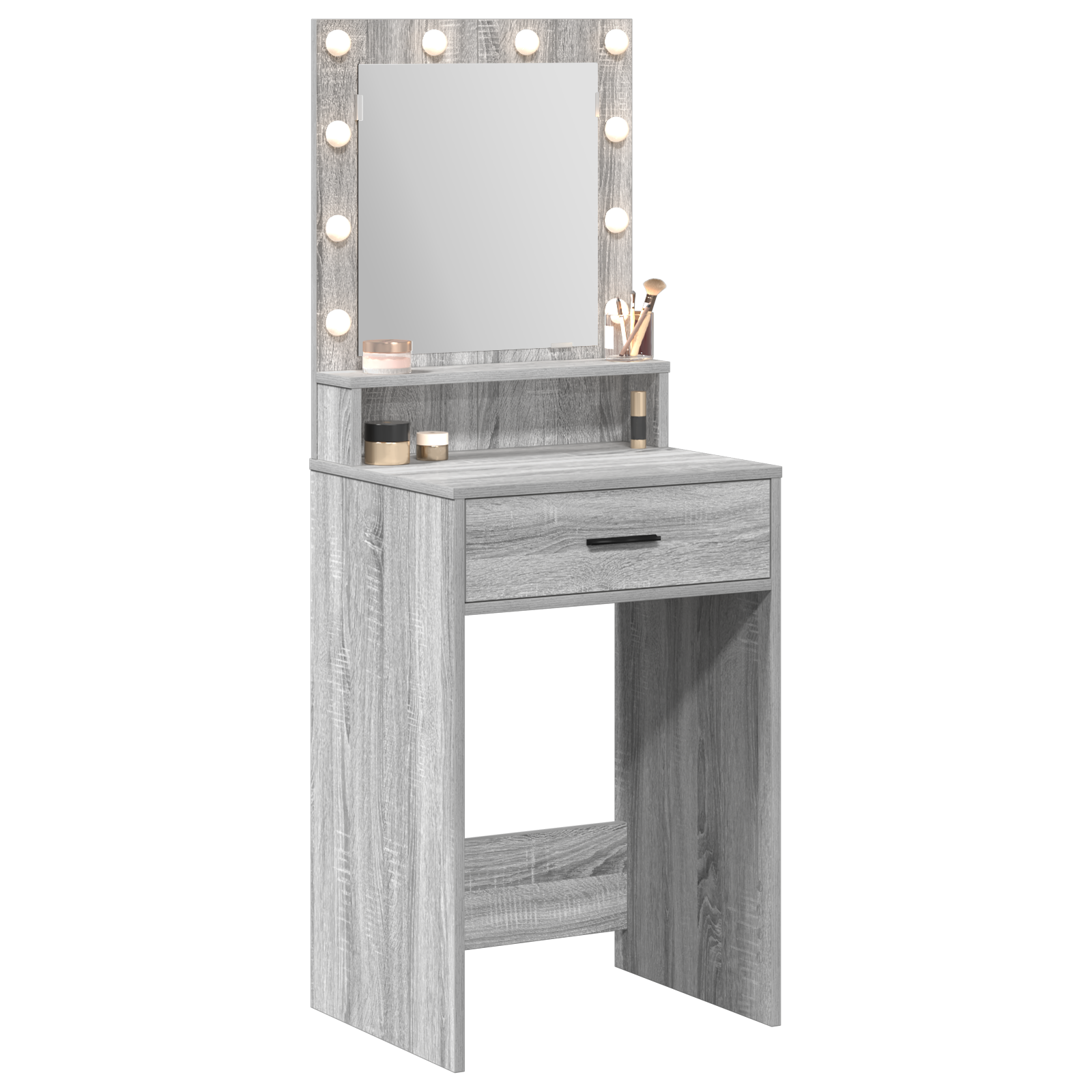 vidaXL Make-uptafel met LED-verlichting Grijs Sonoma 50x41x135 cm