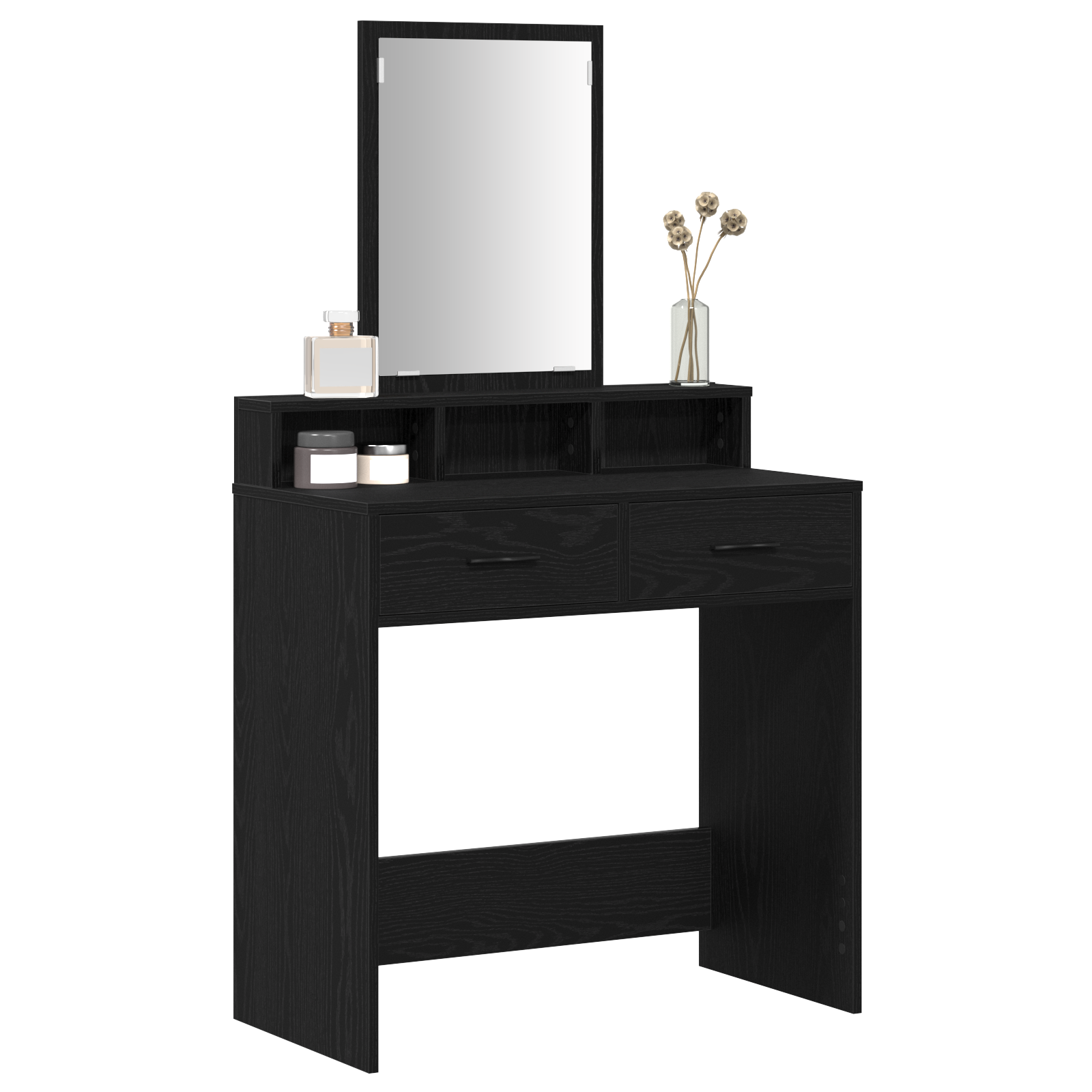 vidaXL Kaptafel met lades 79x41x140 cm zwart eikenkleurig
