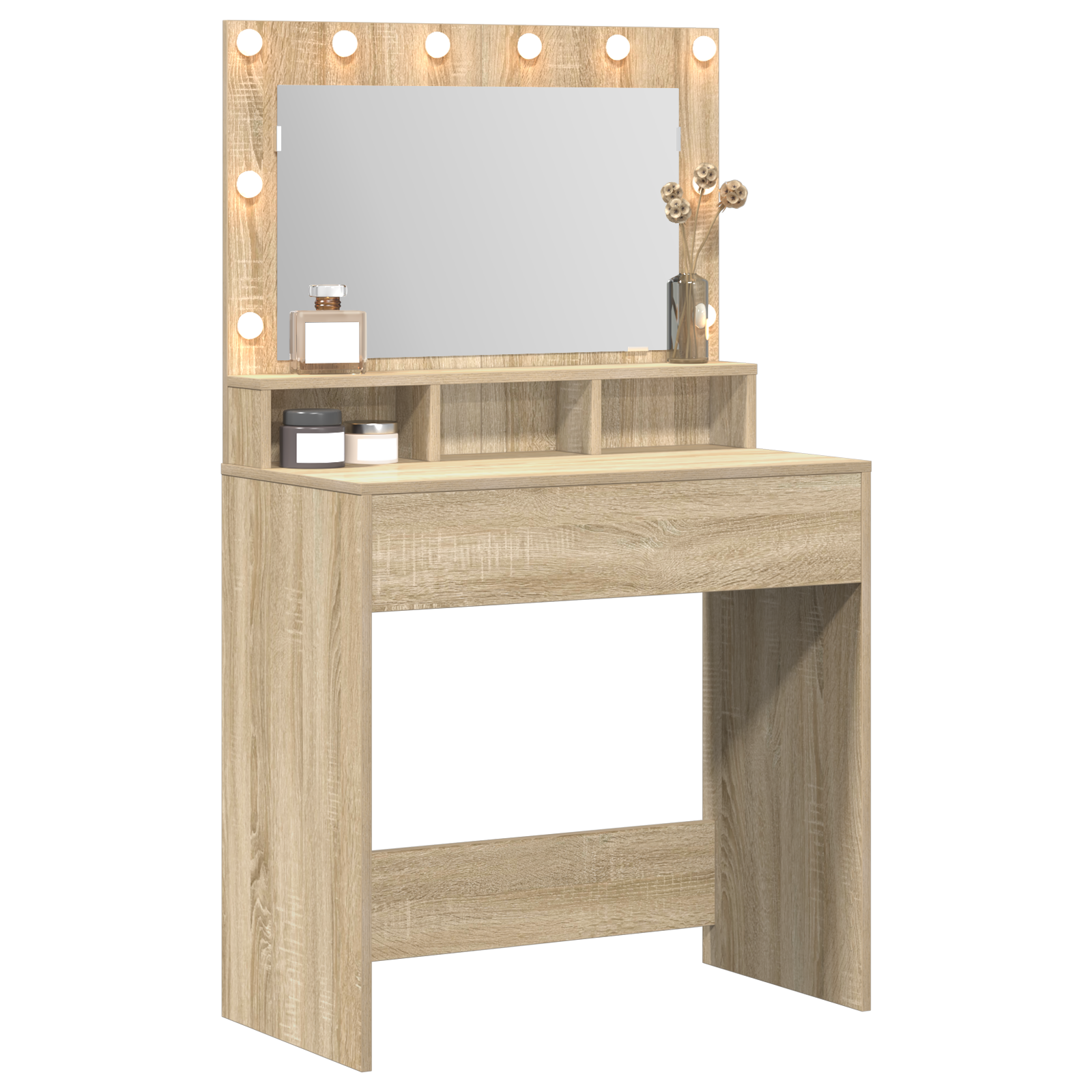 vidaXL Kaptafel met LED-verlichting in Sonoma Eiken - 79x41x135 cm