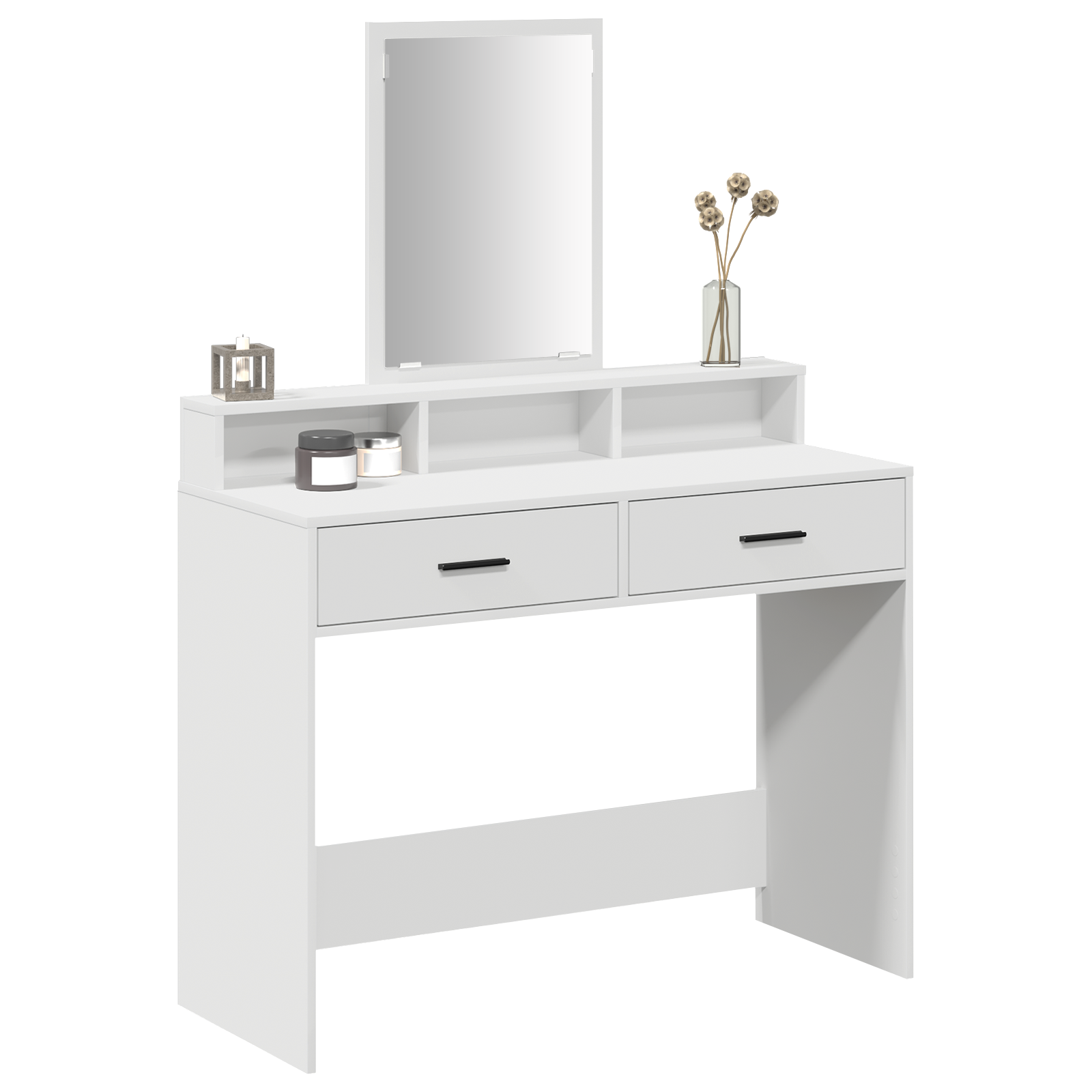 vidaXL Witte Kaptafel met Laden, 100x41x140 cm