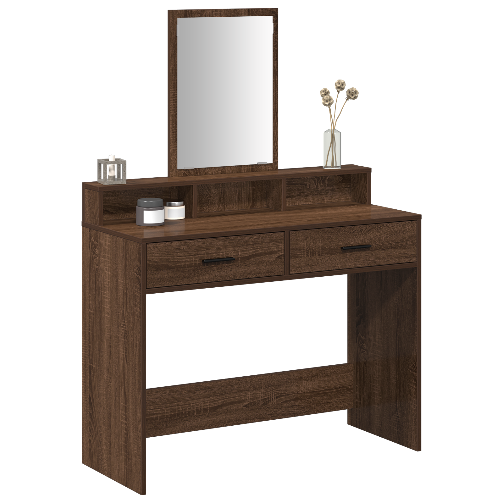 vidaXL Kaptafel met Lades - Bruin Eiken 100x41x140 cm