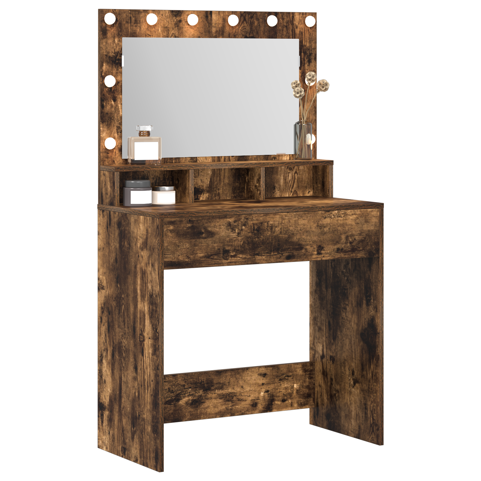 vidaXL Kaptafel met LED Verlichting - Gerookt Eik 79x41x135 cm