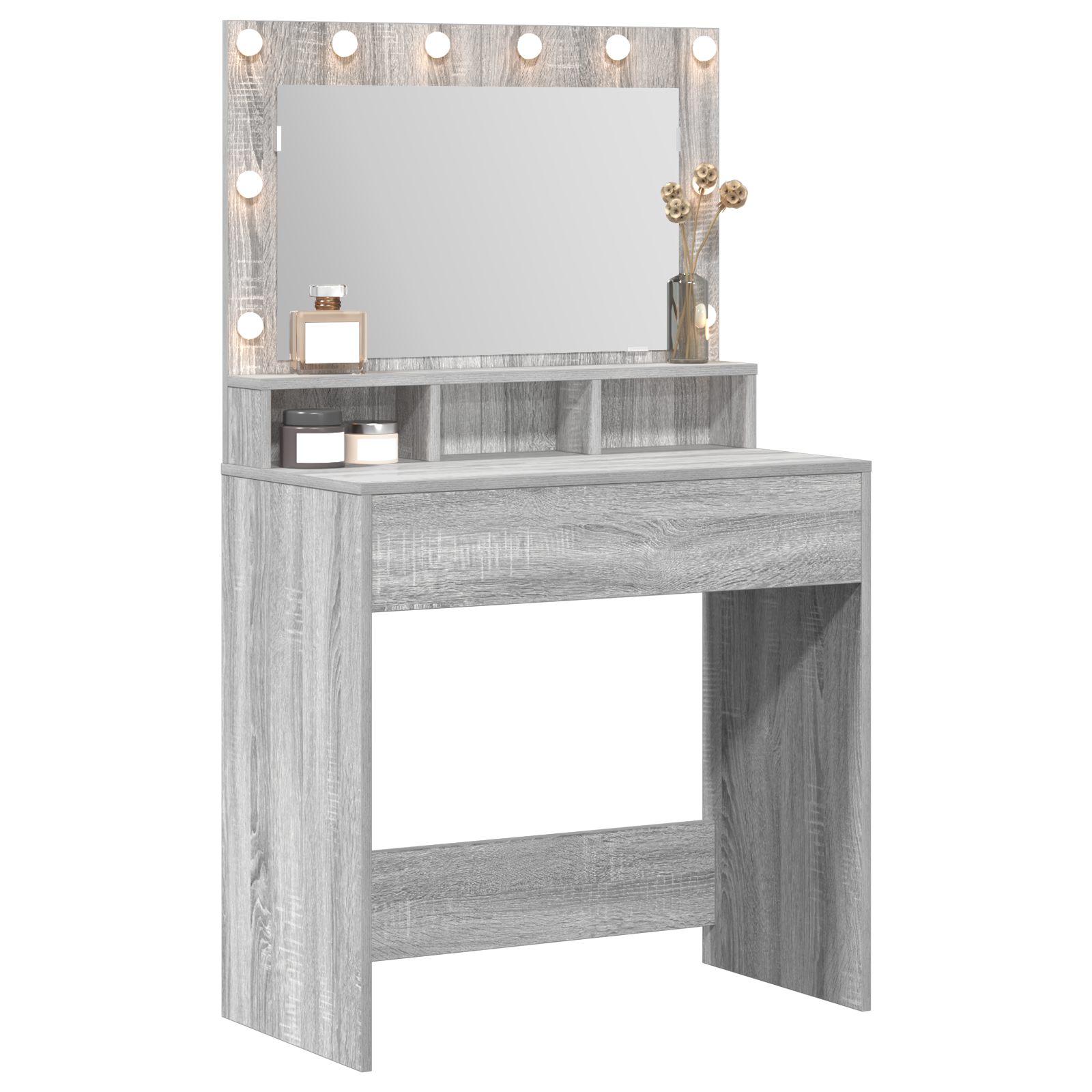 vidaXL Kaptafel met LED Verlichting - Grijs Sonoma 79x41x135 cm