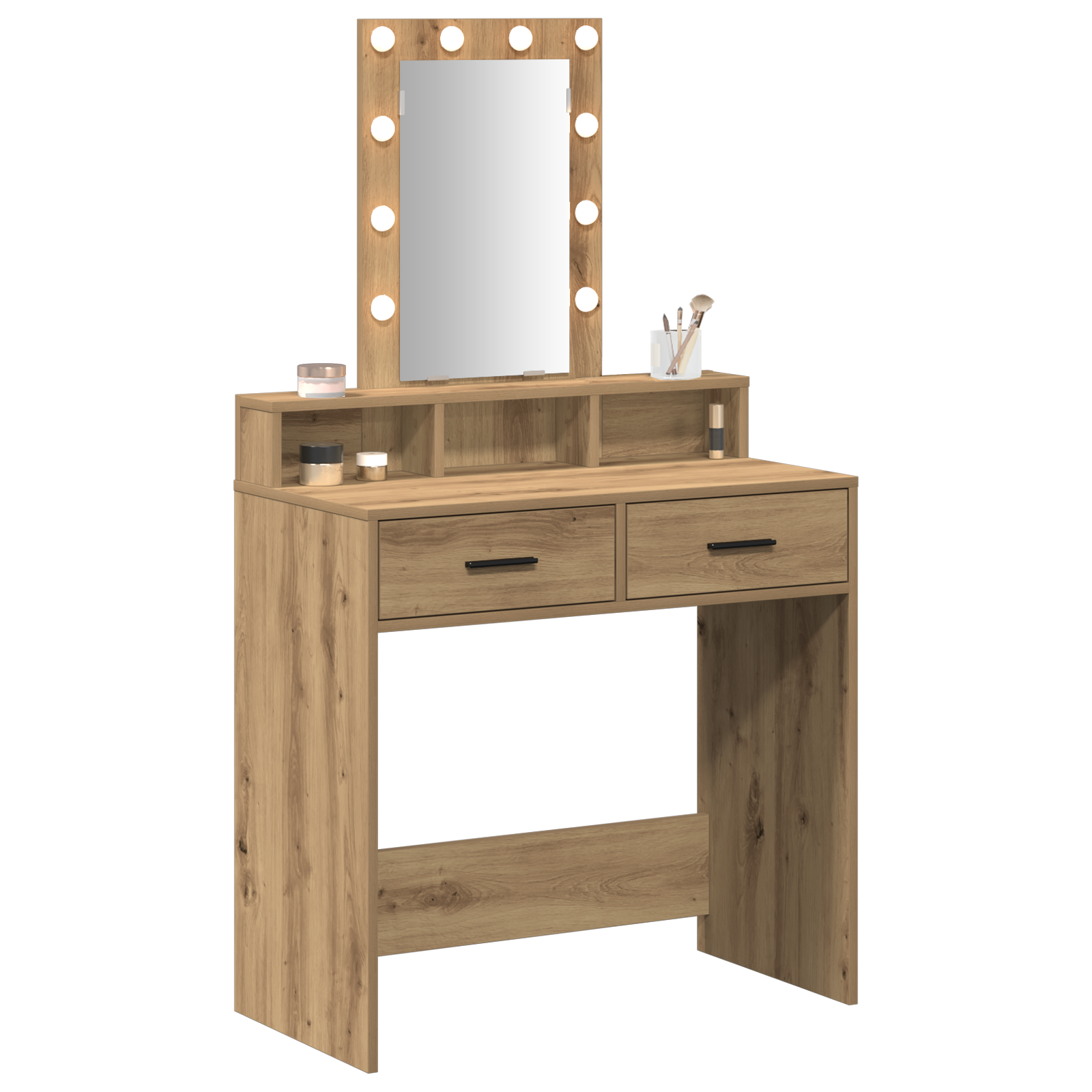 vidaXL Kaptafel met LED Verlichting Artisan Eiken 79x41x140 cm