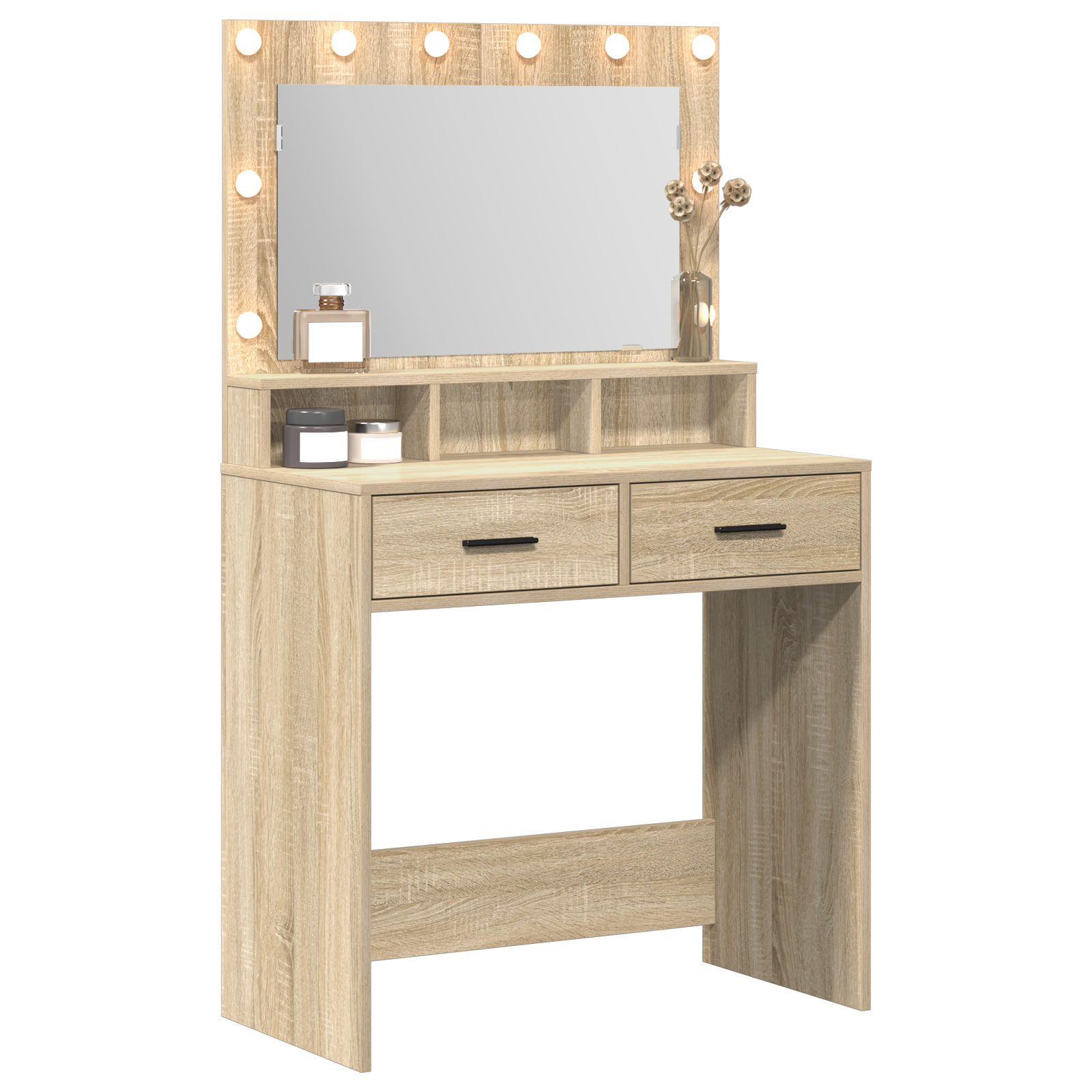 vidaXL Kaptafel met LED-verlichting in Sonoma Eiken - 79 x 41 x 135 cm