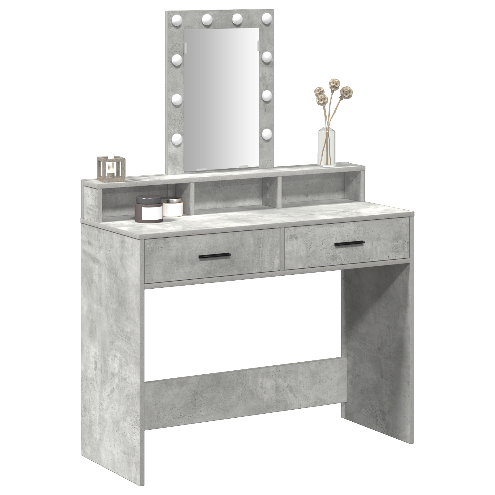 vidaXL Kaptafel met LED-verlichting 100x41x140 cm betongrijs