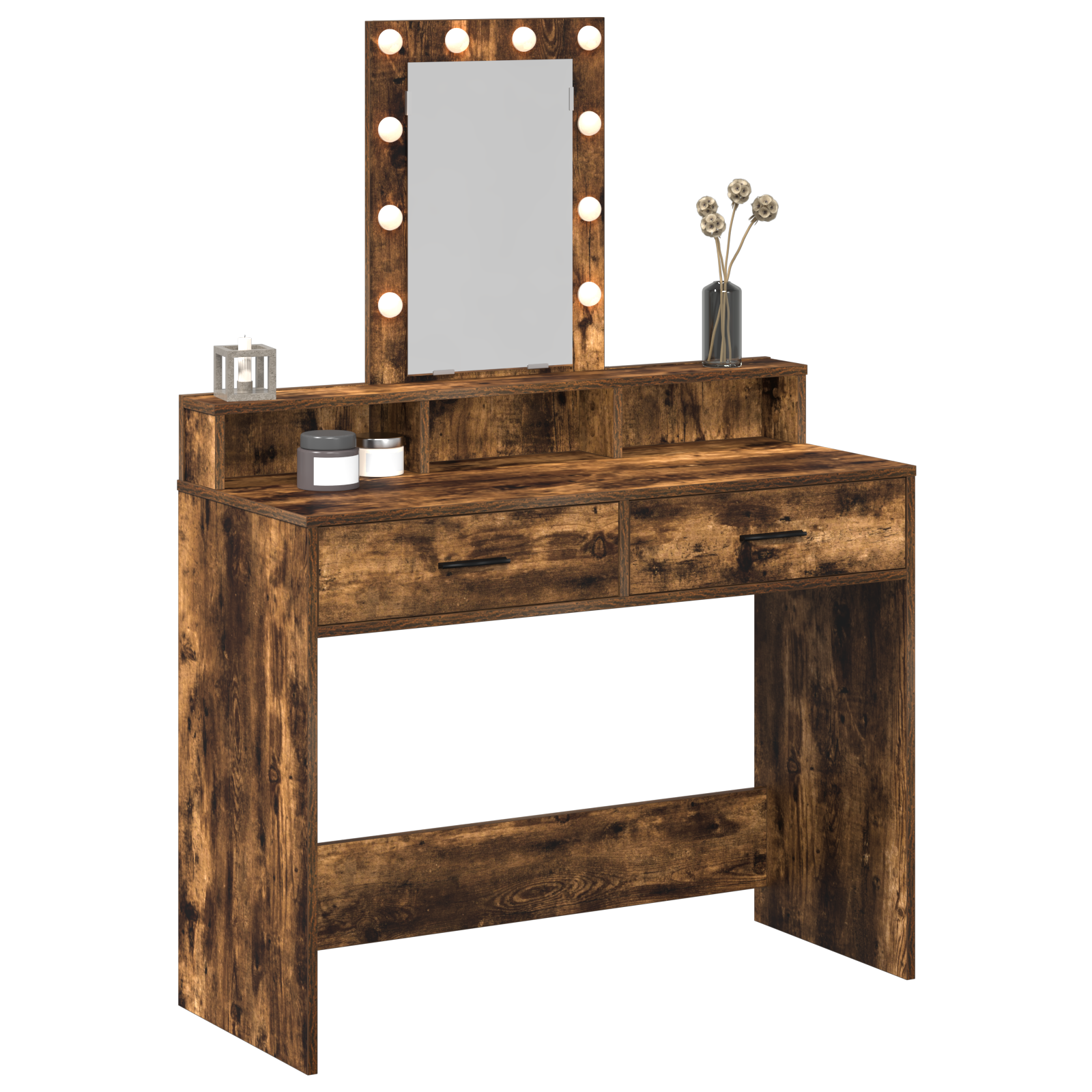 vidaXL Kaptafel met LED-verlichting 100x41x140 cm gerookt eikenkleurig
