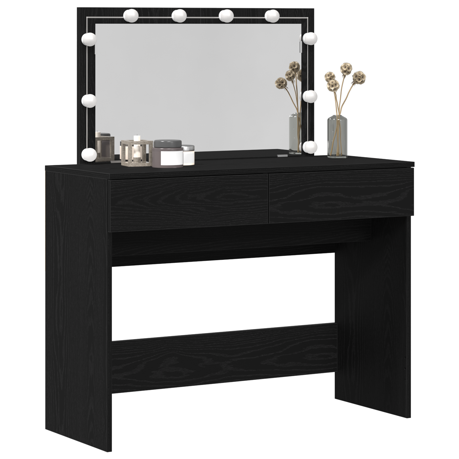 vidaXL Kaptafel met LED Zwart Eiken 100x40x120 cm