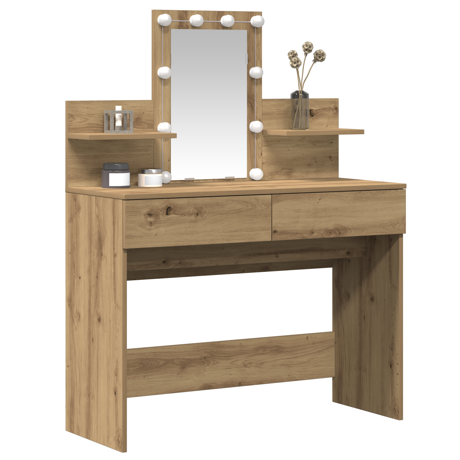 vidaXL Kaptafel met LED 100x40x130 cm artisanaal eiken