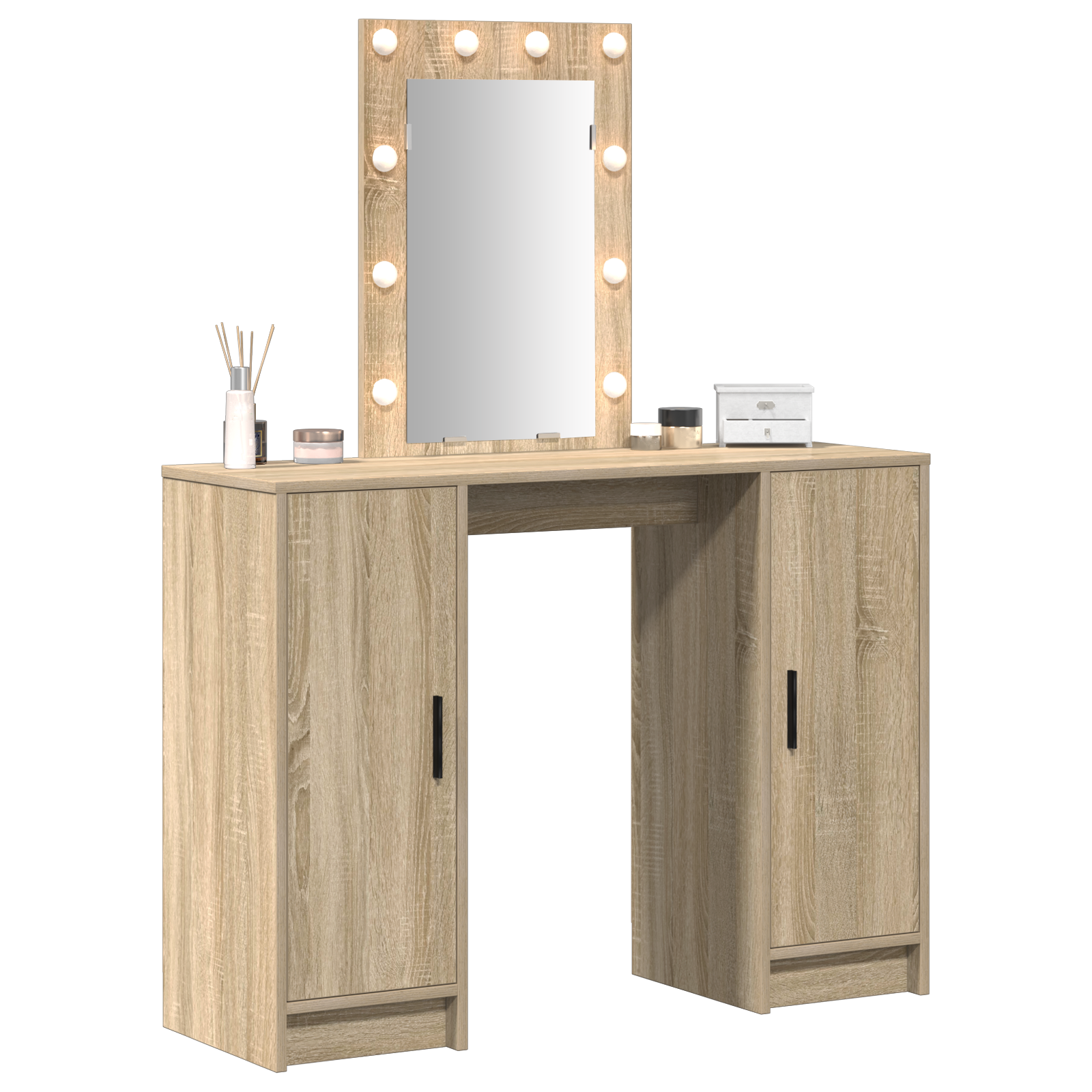 vidaXL Kaptafel met LED-verlichting in Sonoma Eiken, 102x33x135 cm