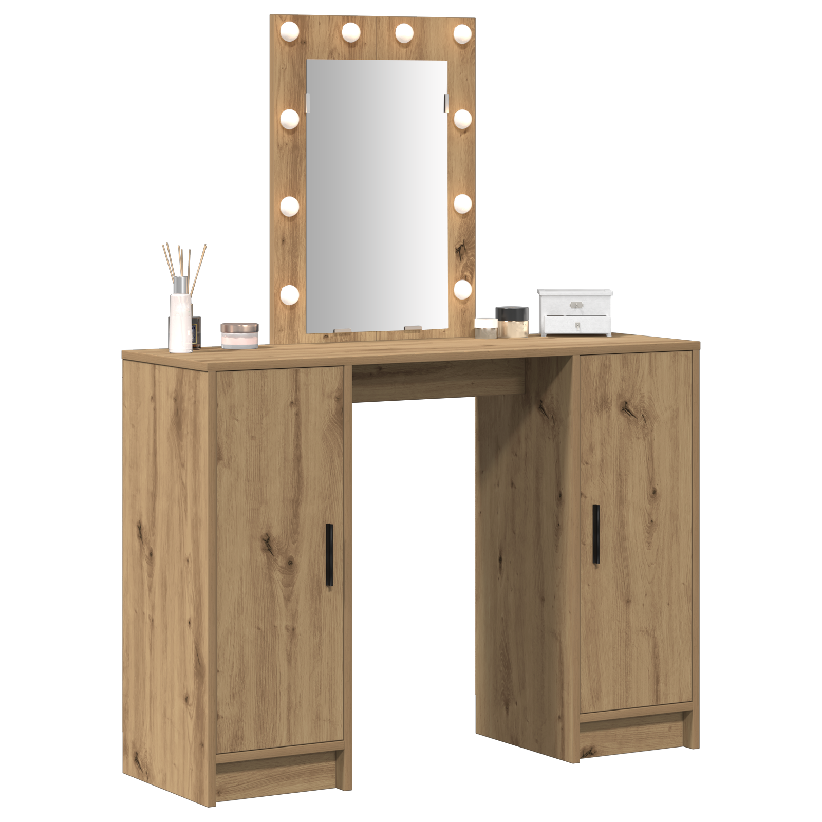 vidaXL Kaptafel met LED Verlichting Artisan Eiken 102x33x135 cm