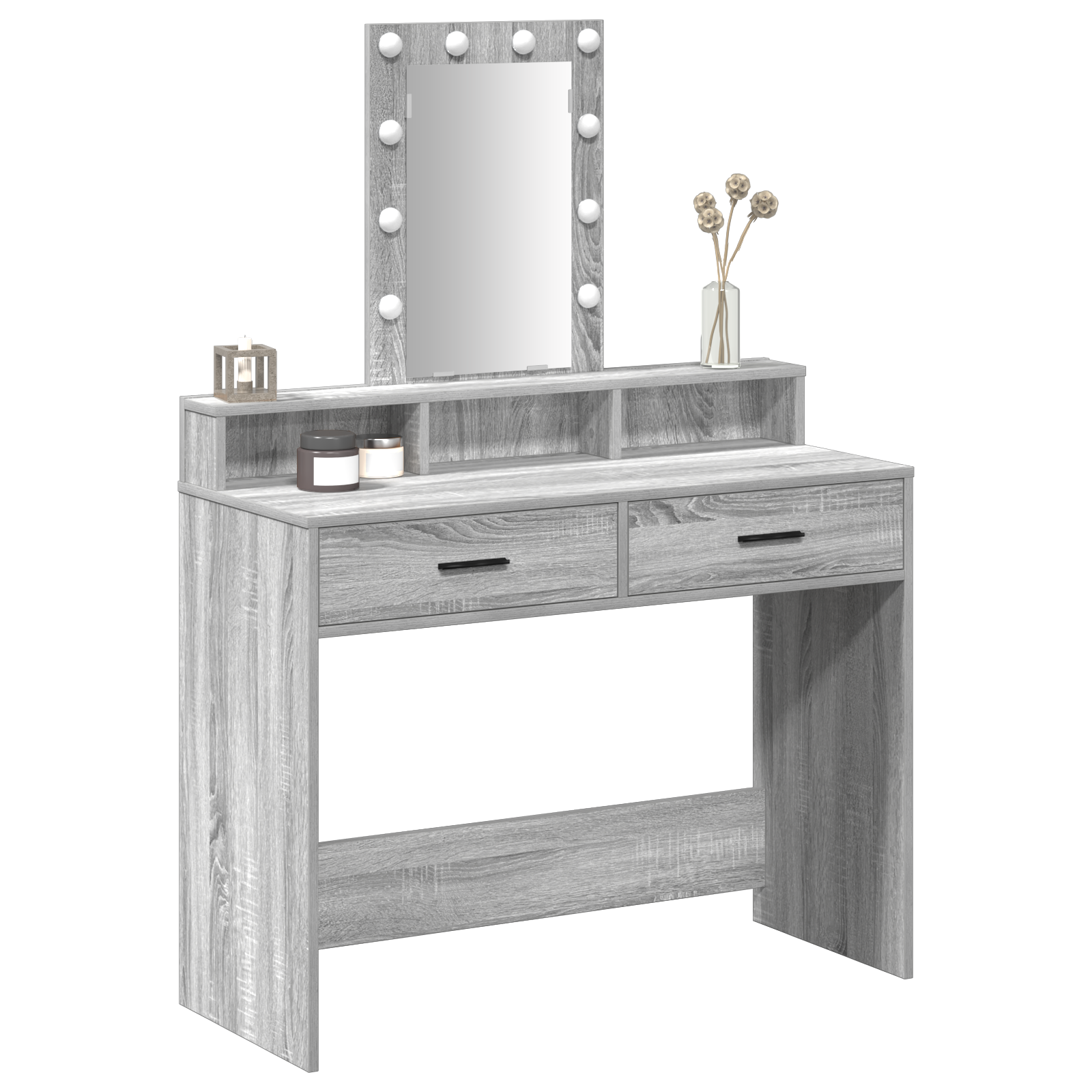 vidaXL Kaptafel met LED-verlichting 100x41x140 cm grijs sonoma eiken