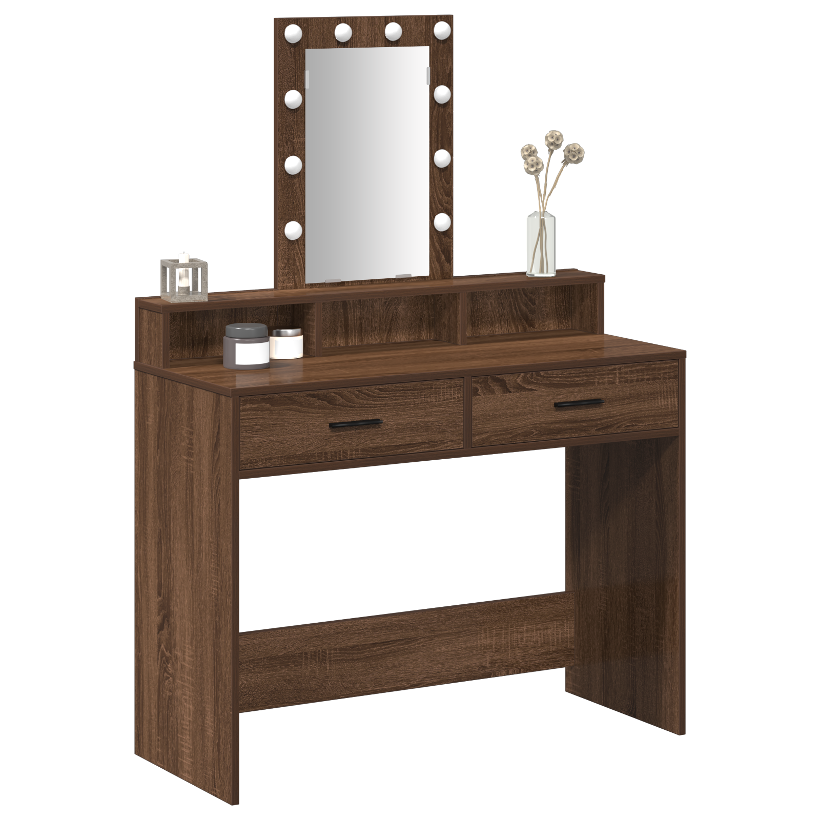 vidaXL Bruin Eiken Dressoir met LED-verlichting, 100x41x140 cm