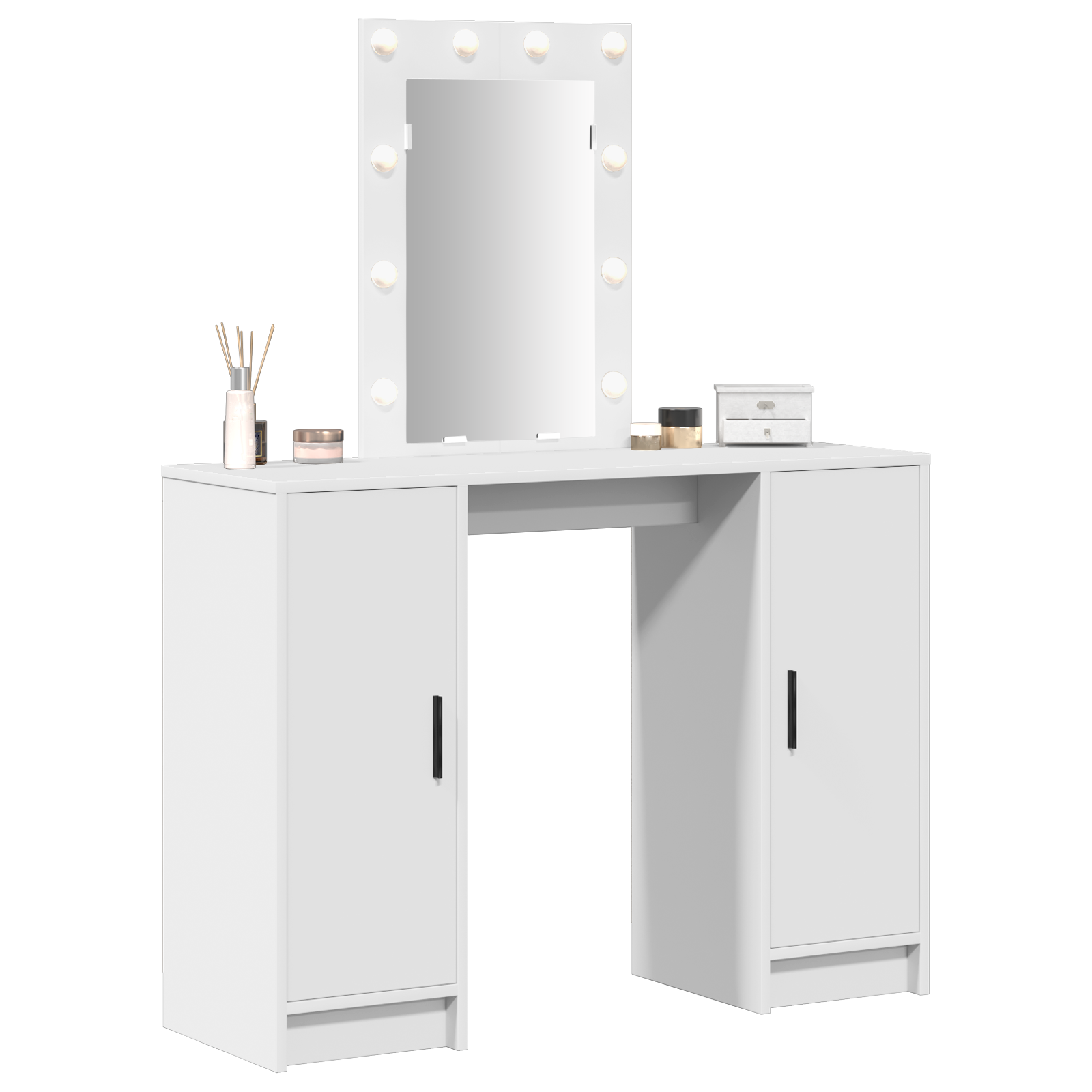 vidaXL Kaptafel met LED Verlichting Wit 102x33x135 cm