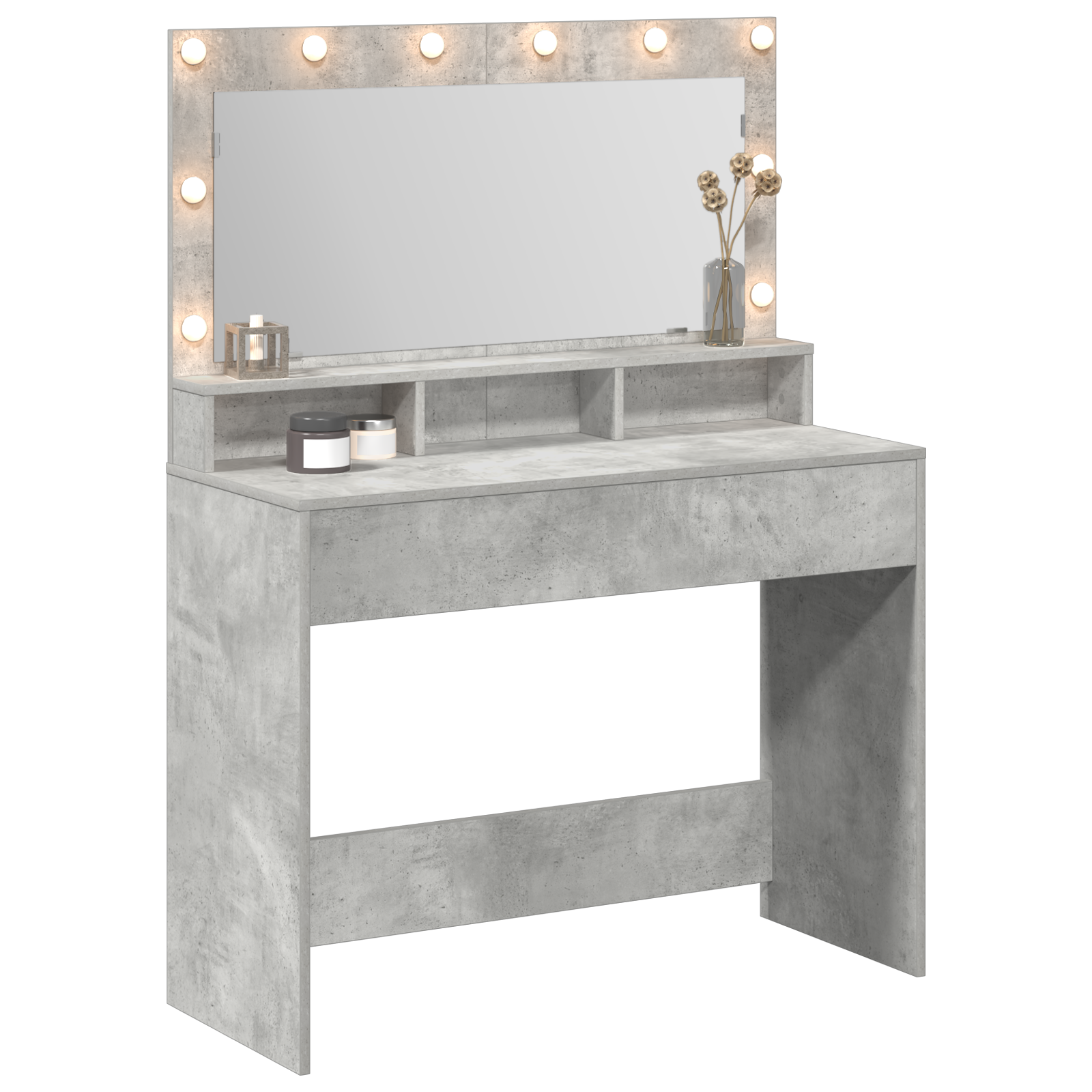 vidaXL Kaptafel met LED Verlichting - Betonnen Grijs, 100x41x135 cm