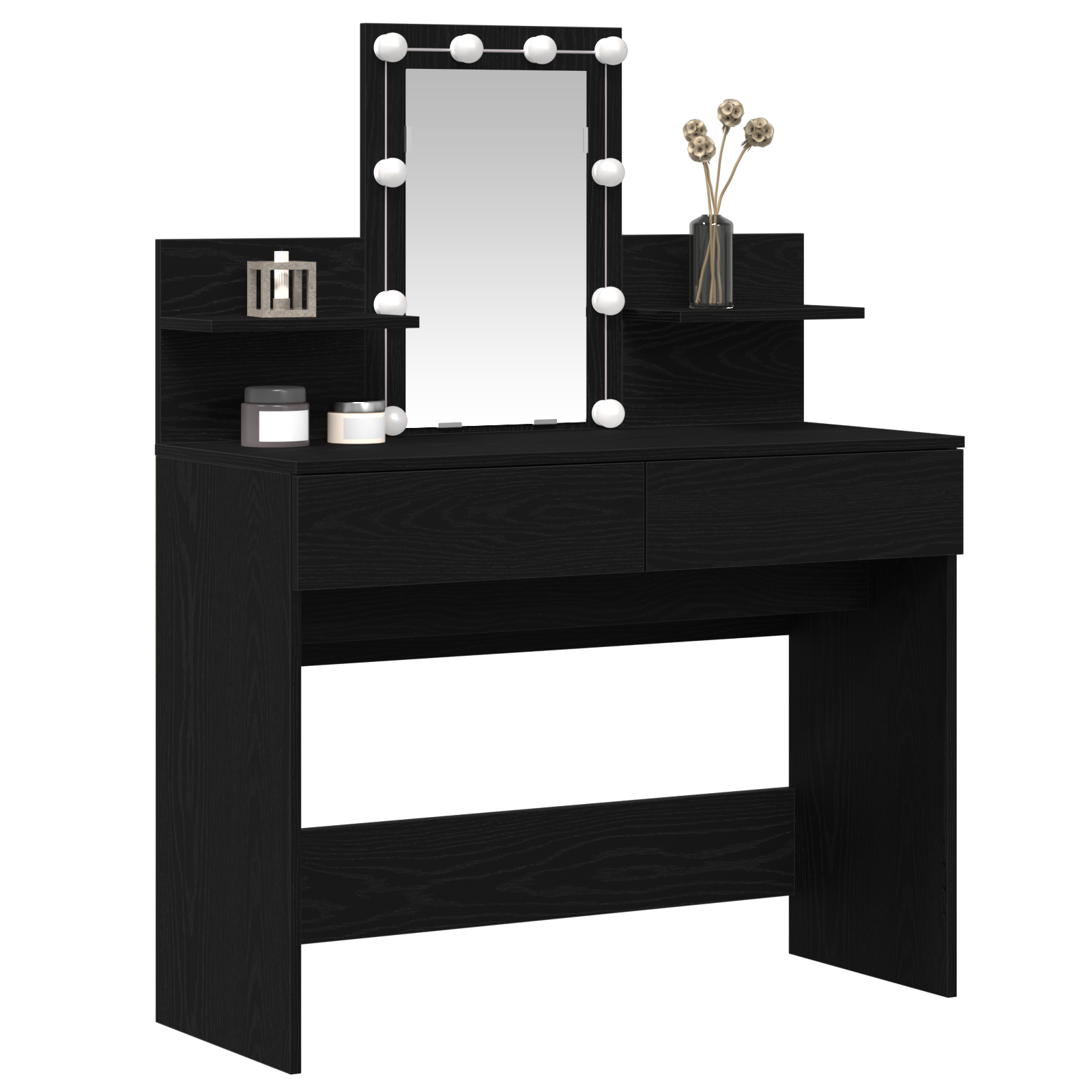 vidaXL Kaptafel met LED 100x40x130 cm zwart eikenkleurig