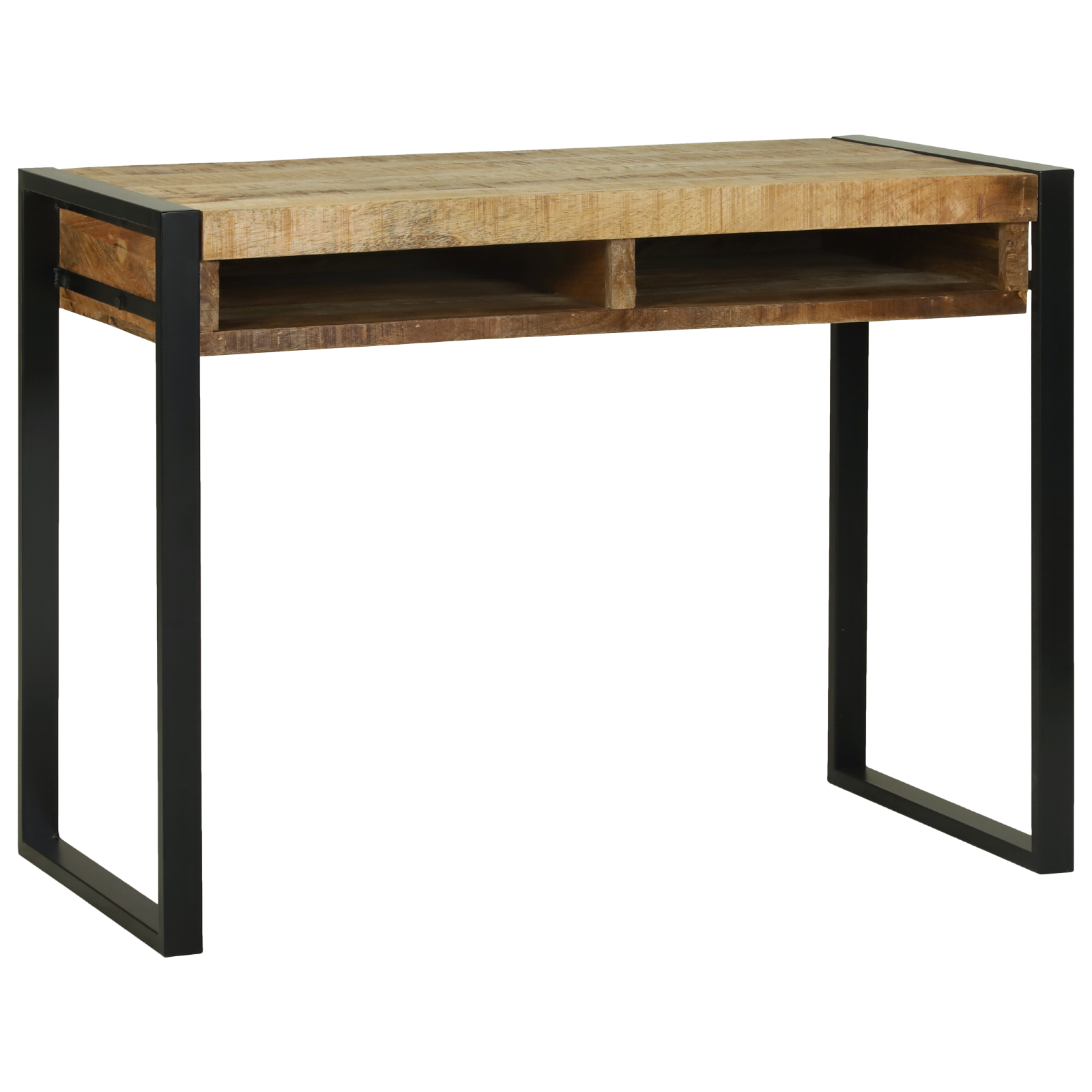 vidaXL Kaptafel met spiegel 100x50x75 cm massief ruw mangohout