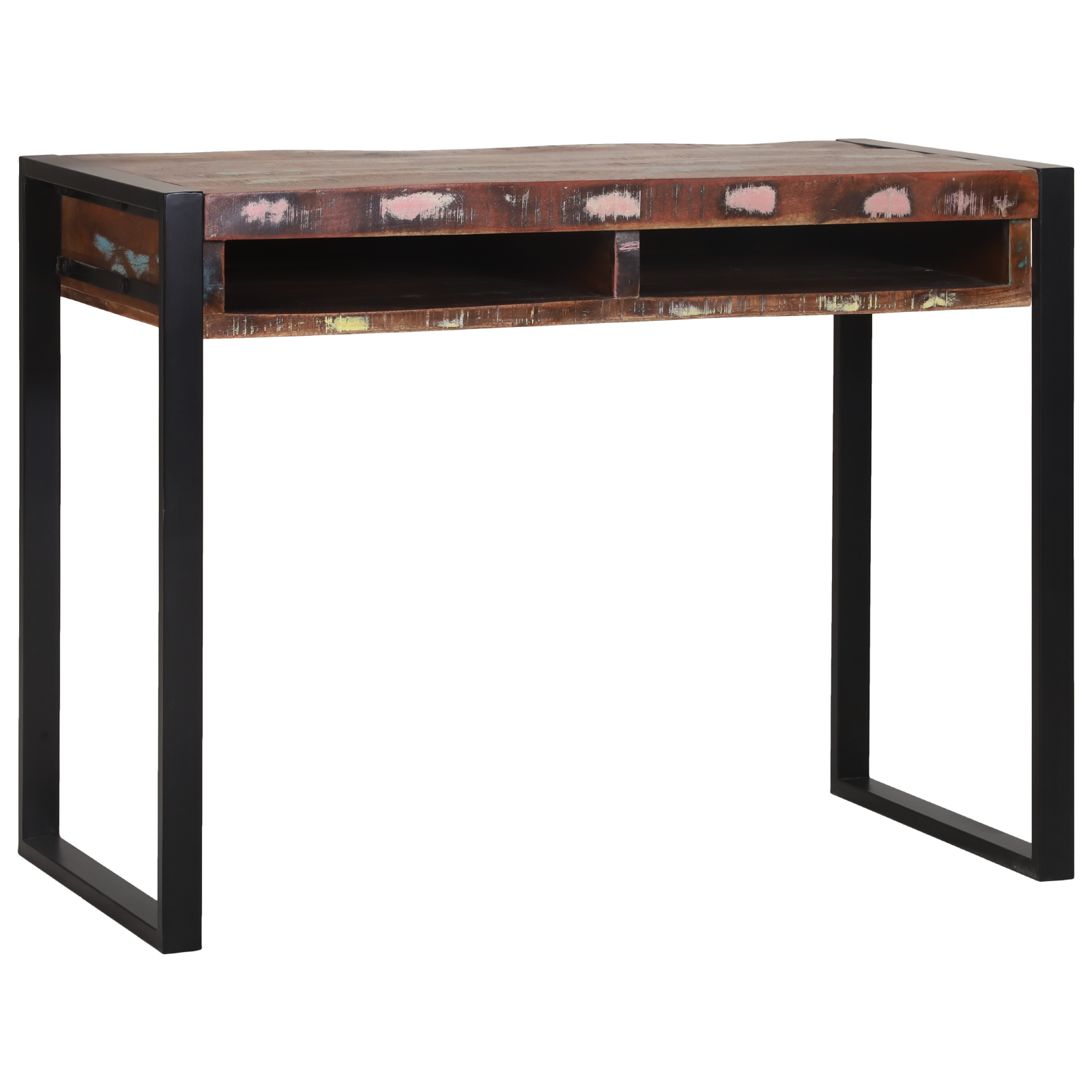 vidaXL Kaptafel met spiegel 100x50x75 cm ruw mangohout meerkleurig