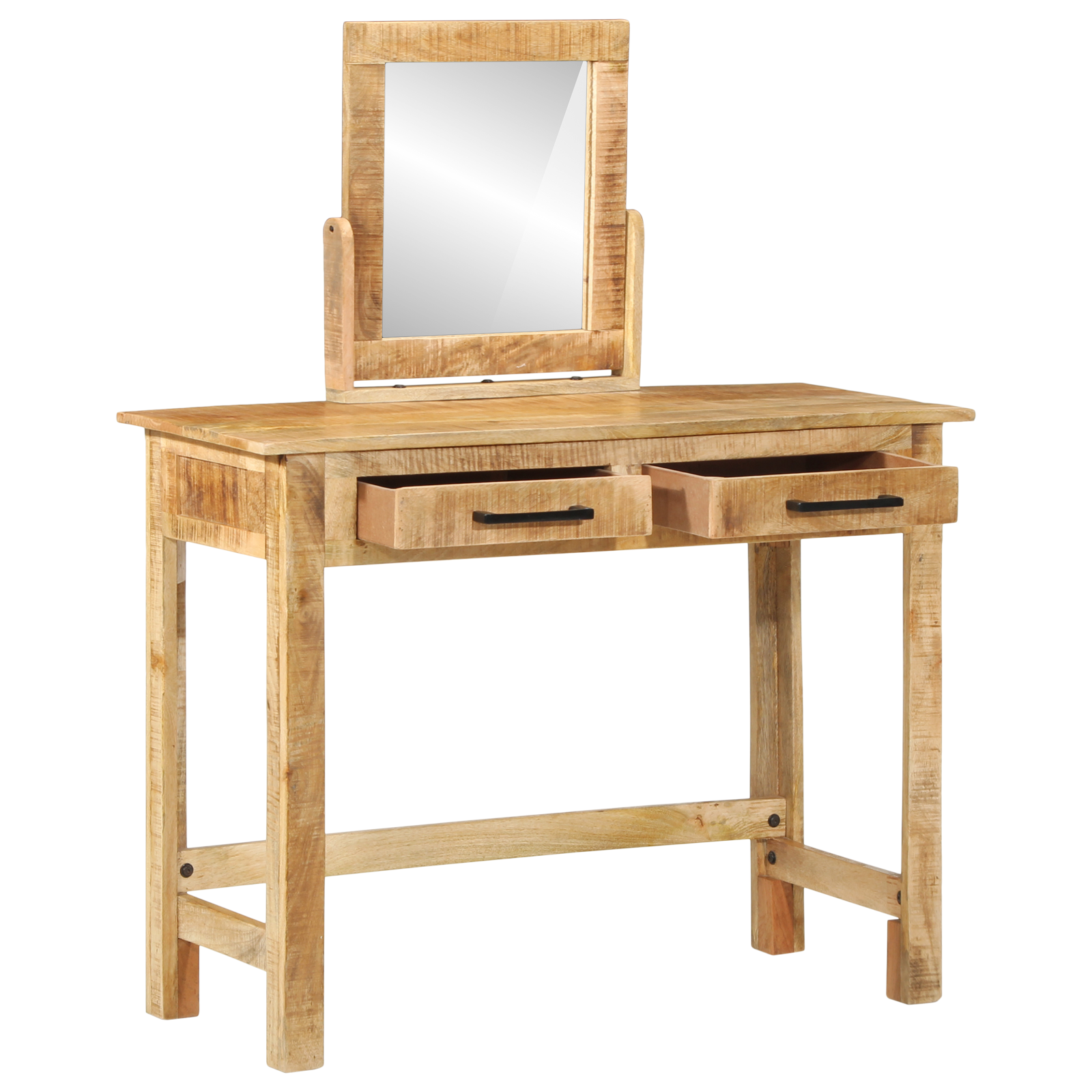 vidaXL Kaptafel met Spiegel van Massief Ruw Mango Hout