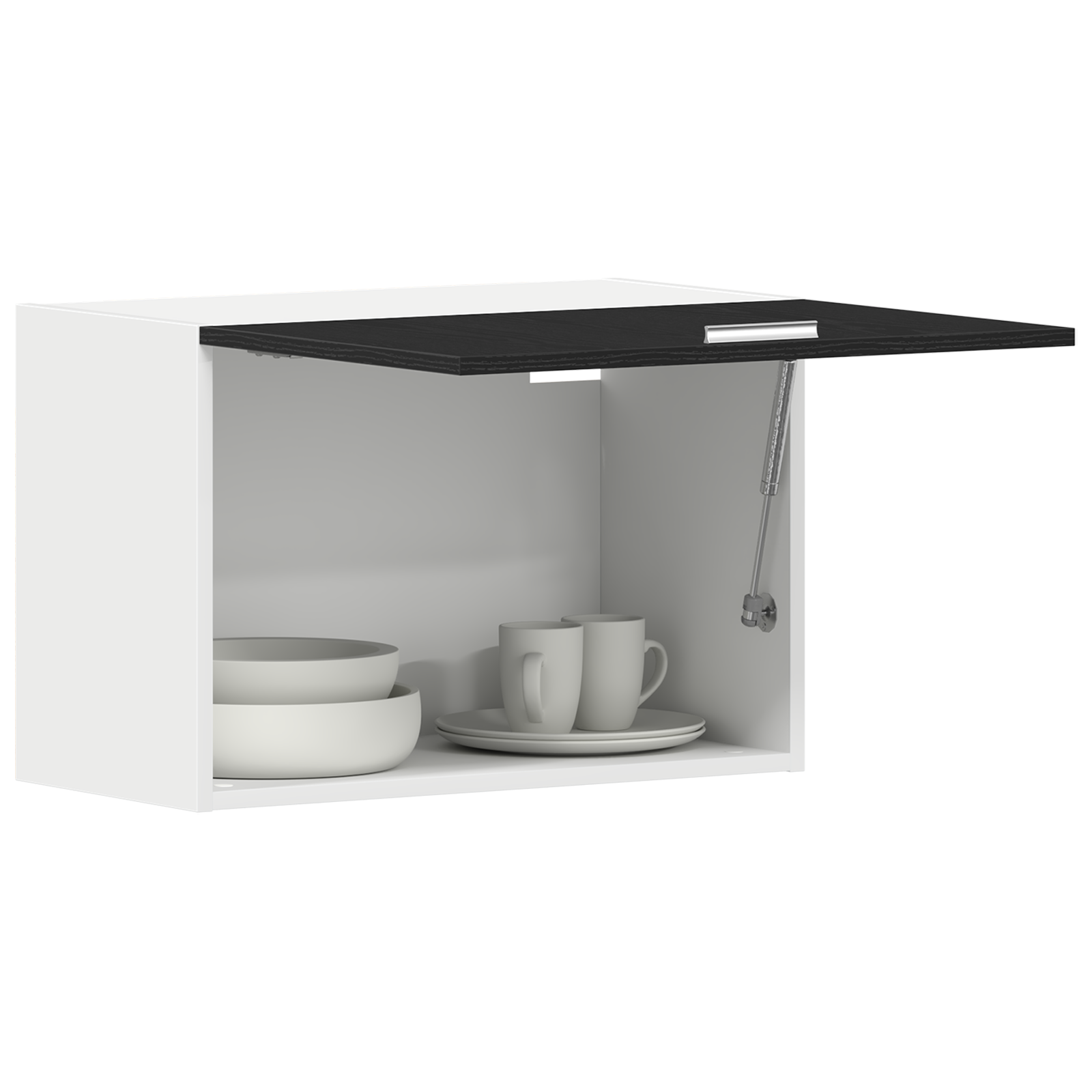 vidaXL Zwarte Eiken Hangkast - 60x31x60 cm, Van Bewerkt Hout