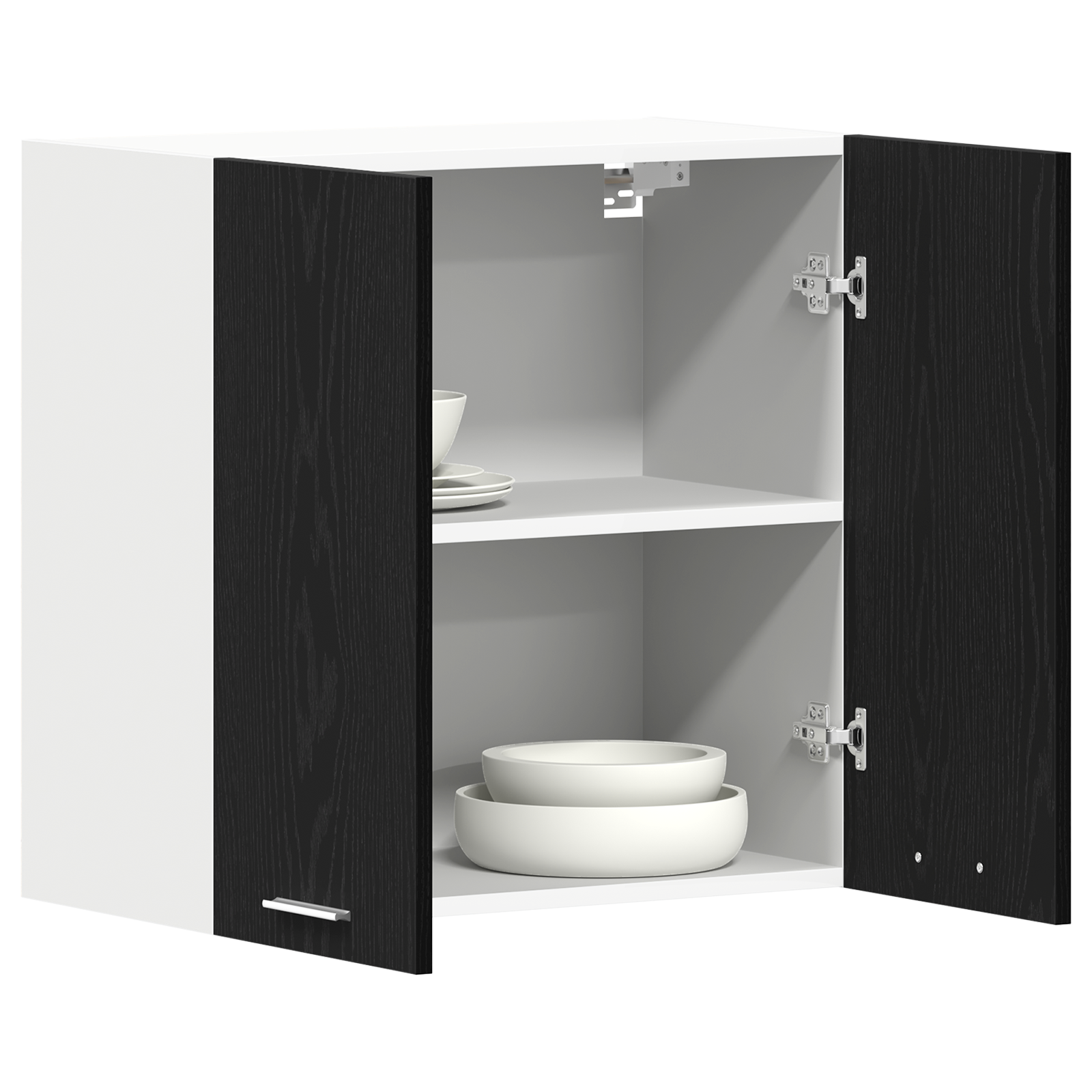 vidaXL Zwarte Eiken Hangkast 60 x 31 x 60 cm