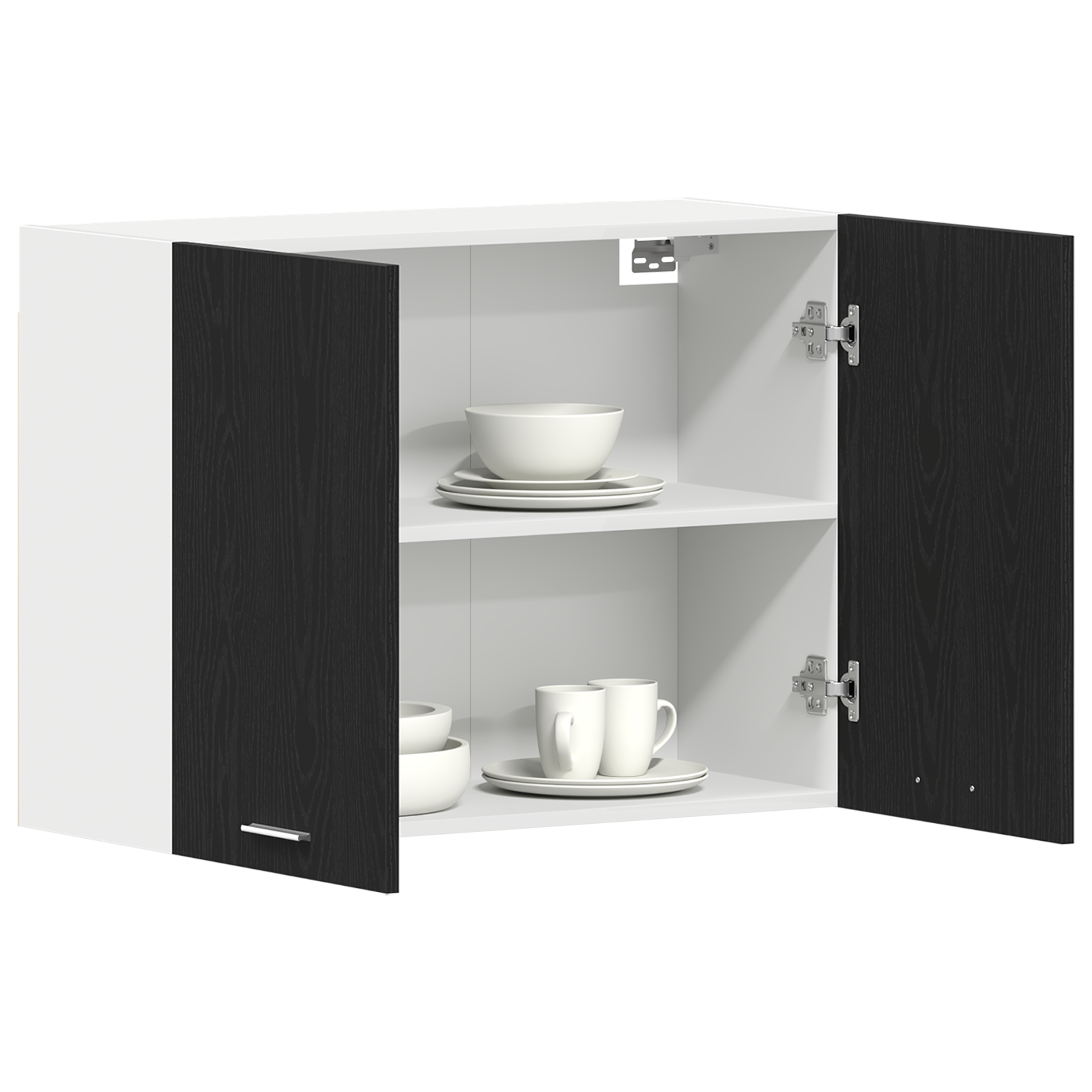 vidaXL Zwarte Eiken Hangkast - 80x31x60 cm - Van Hout
