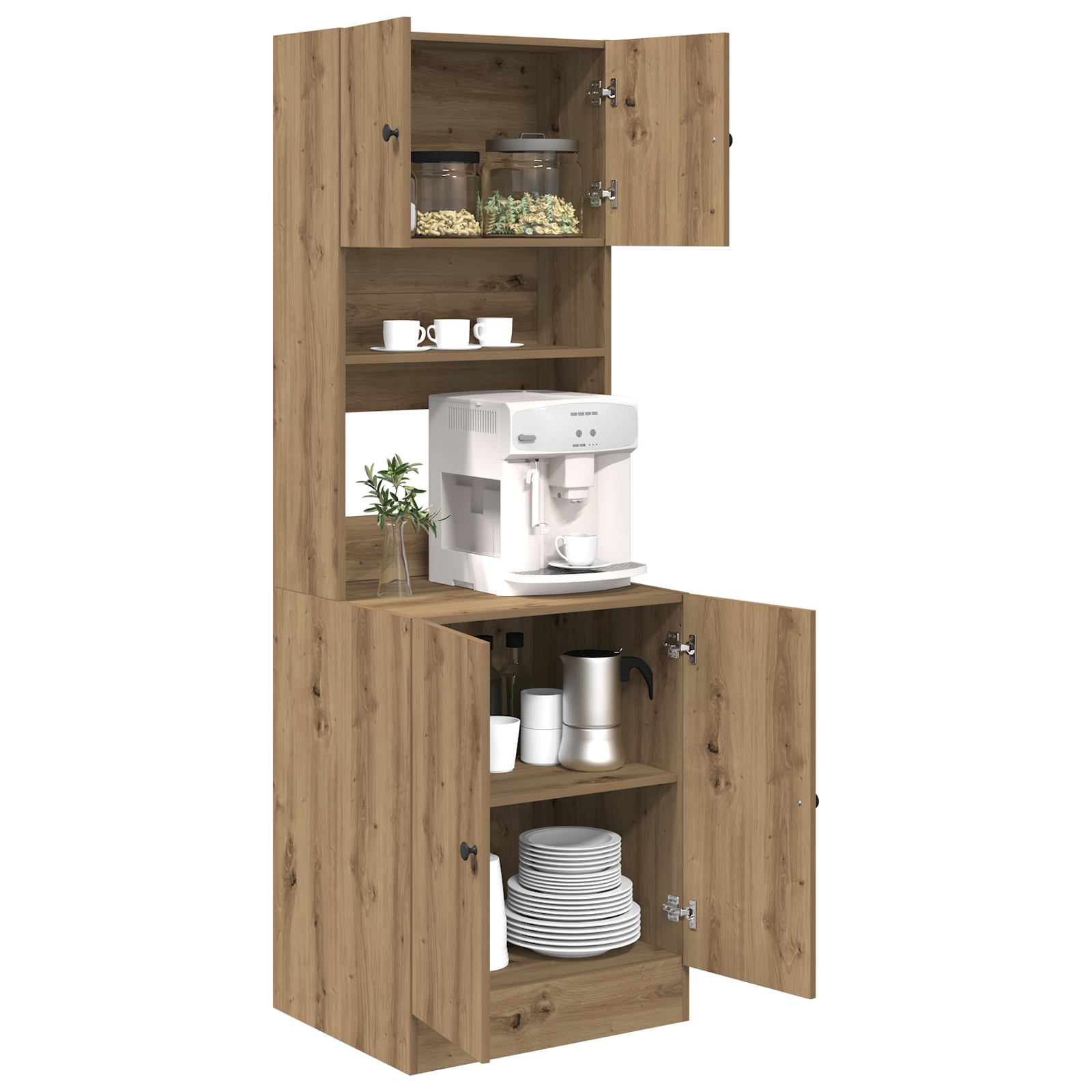vidaXL Keukenkast Artisan Eiken 60 x 50 x 180 cm Gelaagd Hout