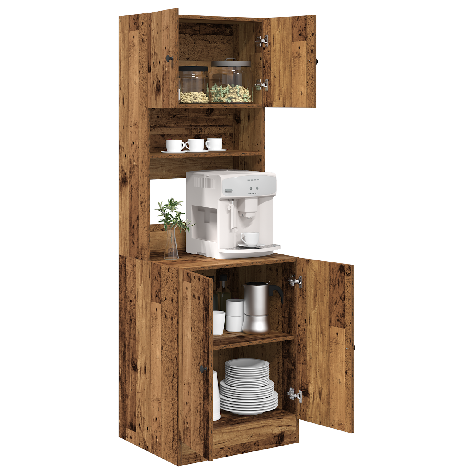 vidaXL Keukenkast Oud Hout 60 x 50 x 180 cm Gelaagd Hout