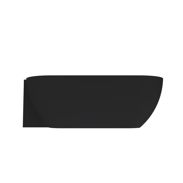 Arcqua Havana Halfvrijstaand Bad - 170x80cm - links - mat zwart BAD124774