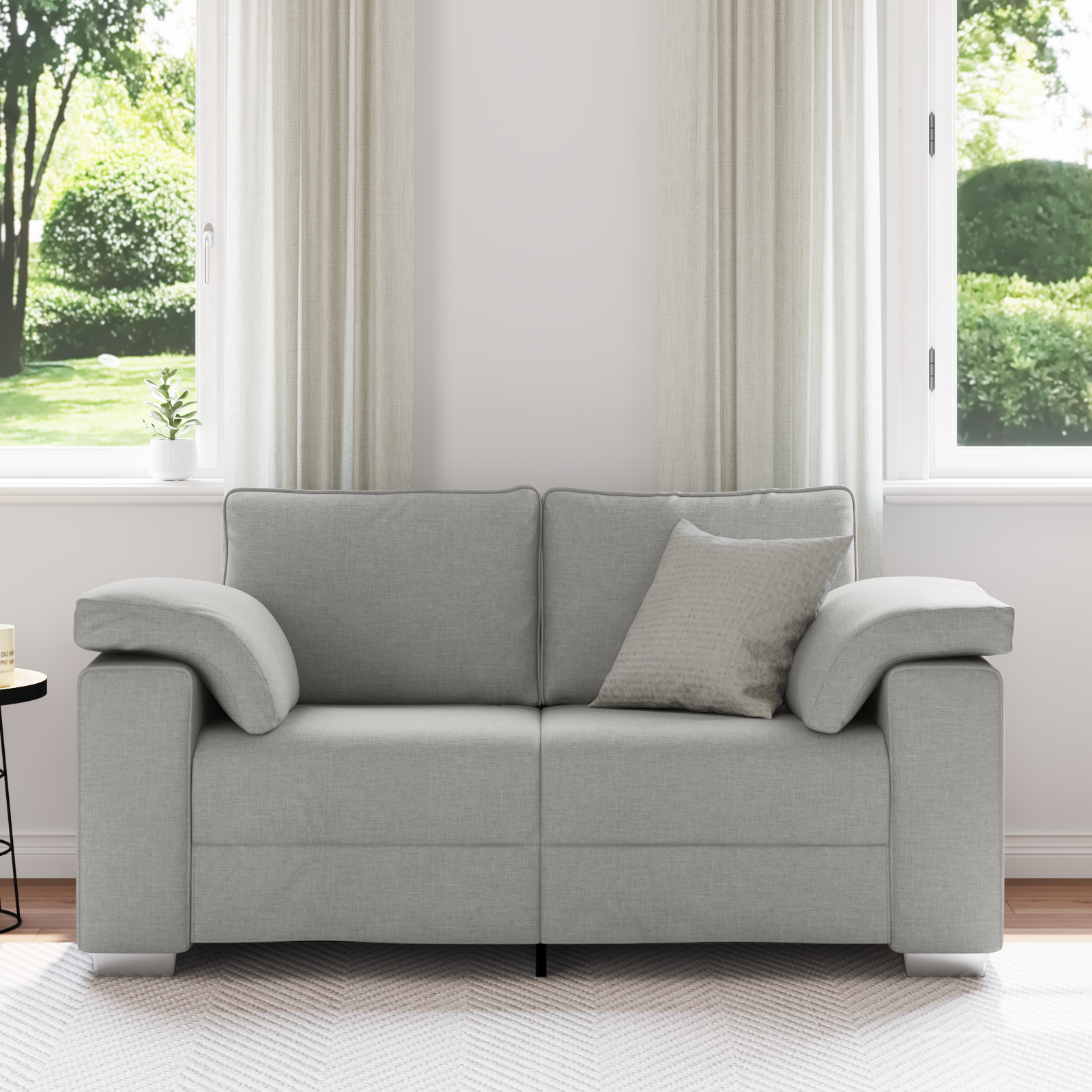 vidaXL Loveseat 120 cm stof wolkengrijs