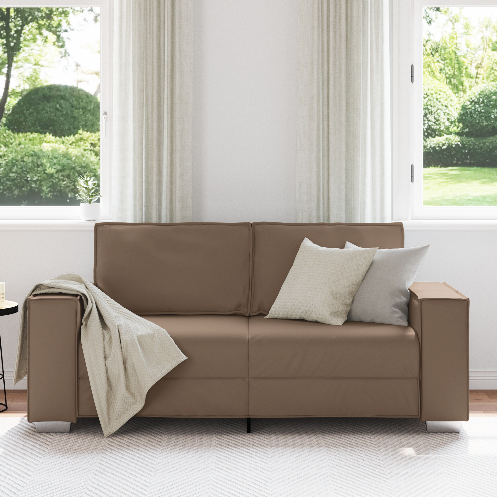 vidaXL Loveseat 140 cm kunstleer cappuccinokleurig