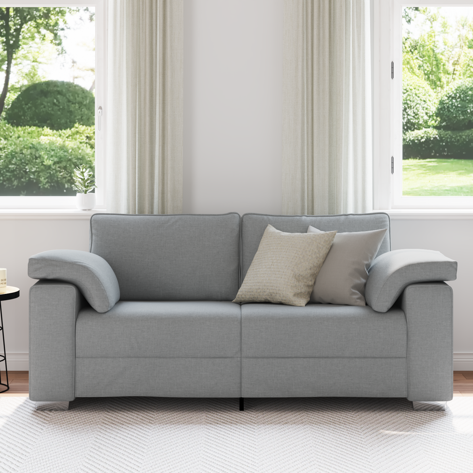 vidaXL Loveseat 140 cm stof lichtgrijs