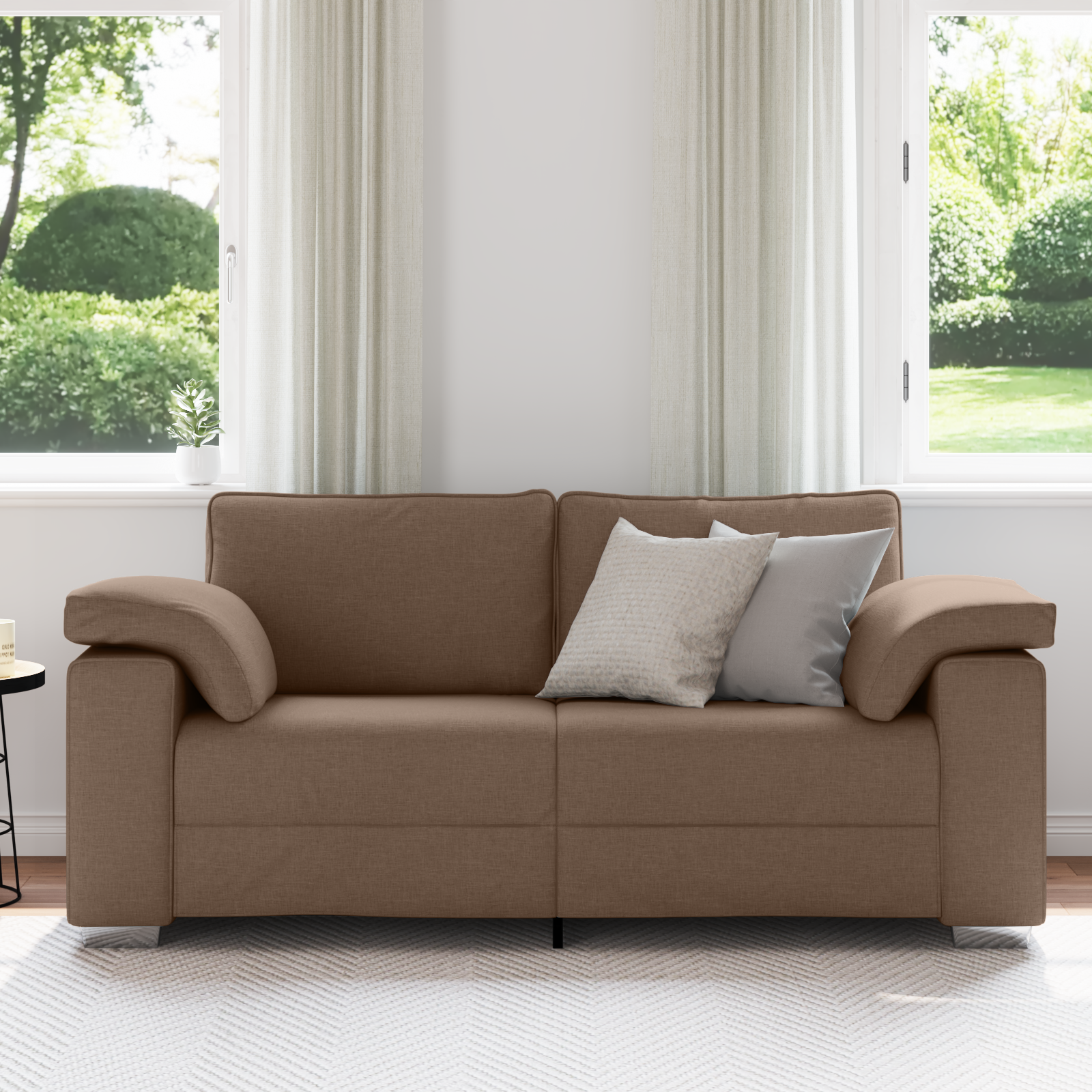 vidaXL Loveseat 140 cm stof bruin