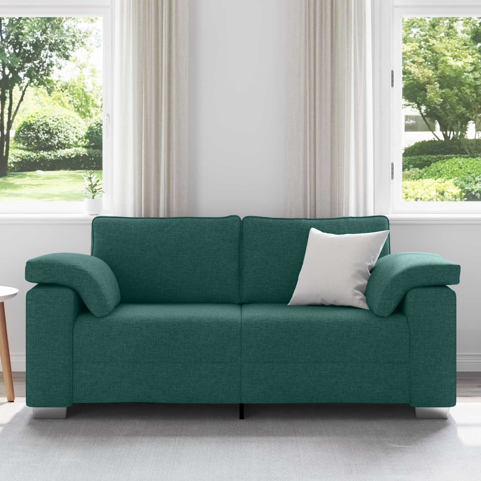 vidaXL Loveseat 140 cm stof donkergroen