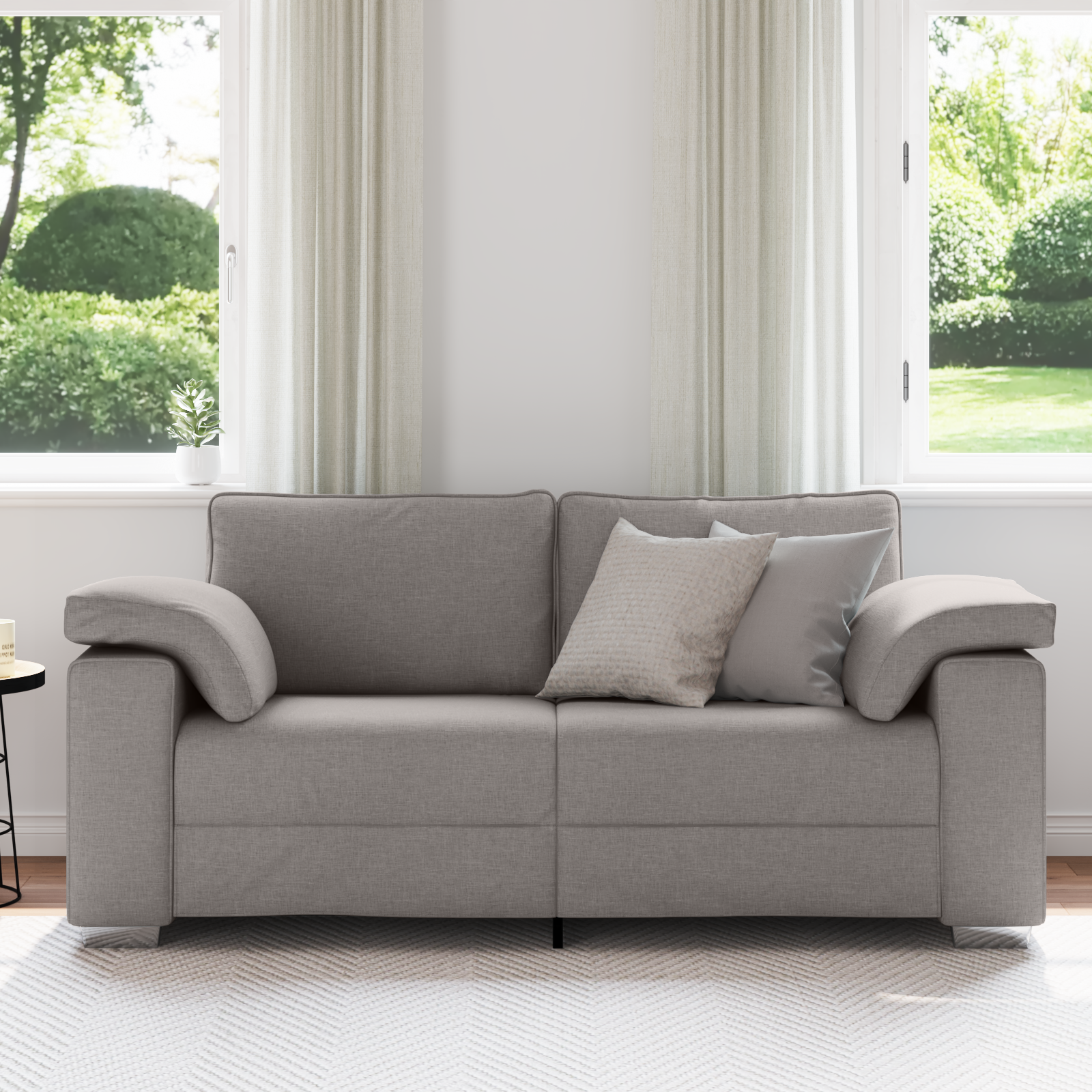 vidaXL Loveseat 140 cm stof taupe