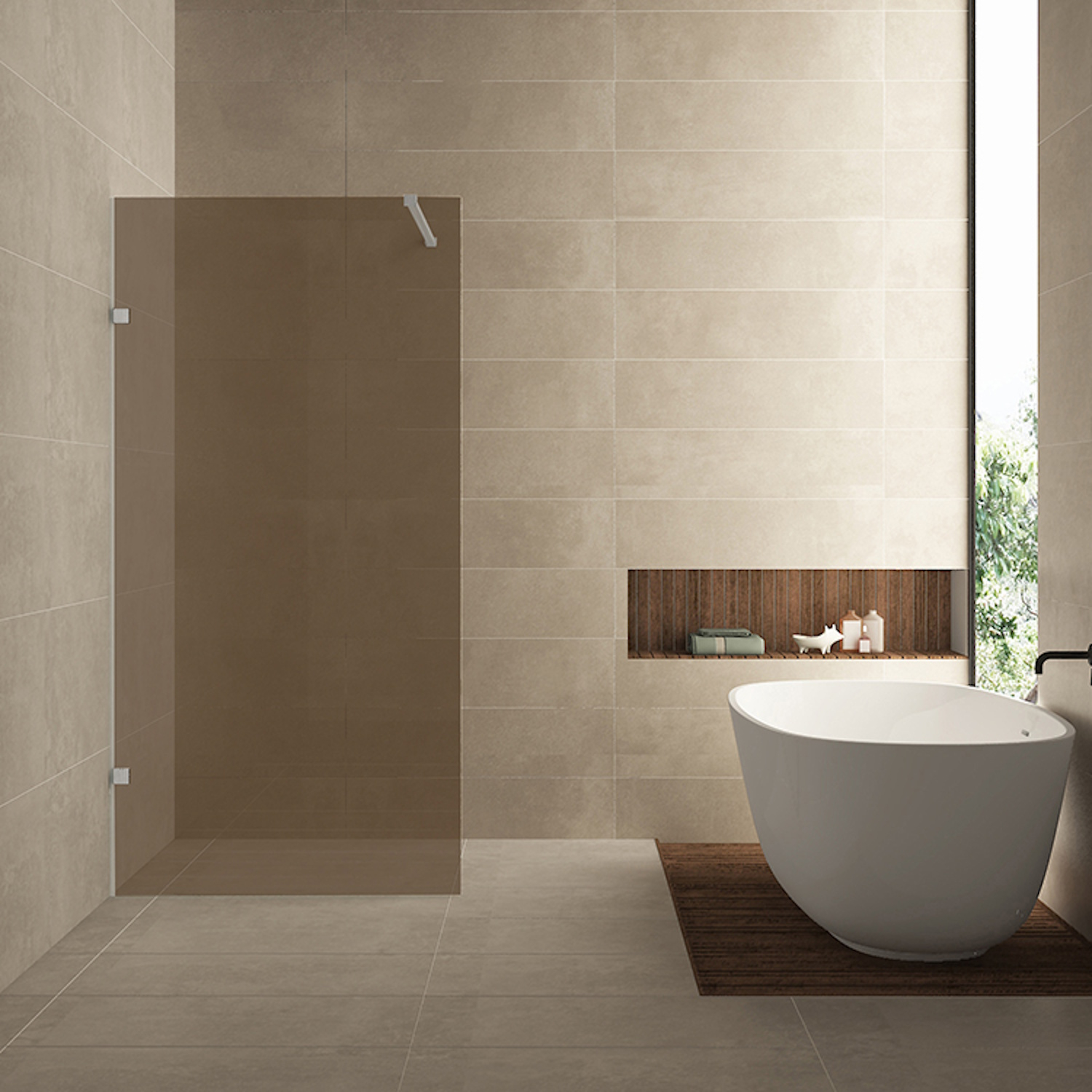 Wiesbaden Glasplaat  Less 80x200 cm 8 mm Nano Vintage Brons Glas