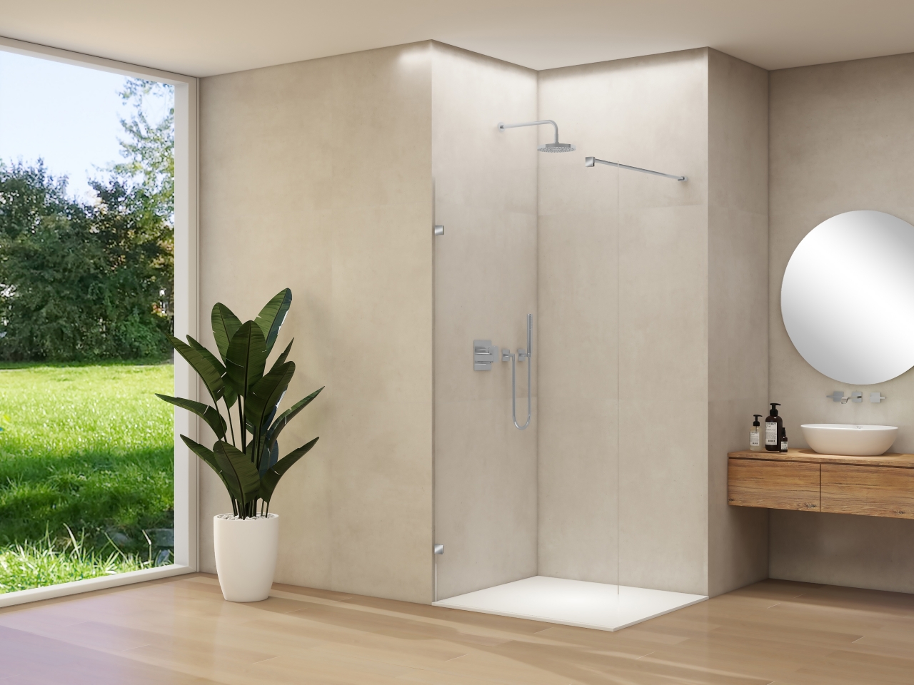 Van Rijn Inloopdouche  Products ST01 30x200 cm 8 mm Helder Glas Incl. Klemmen Chroom