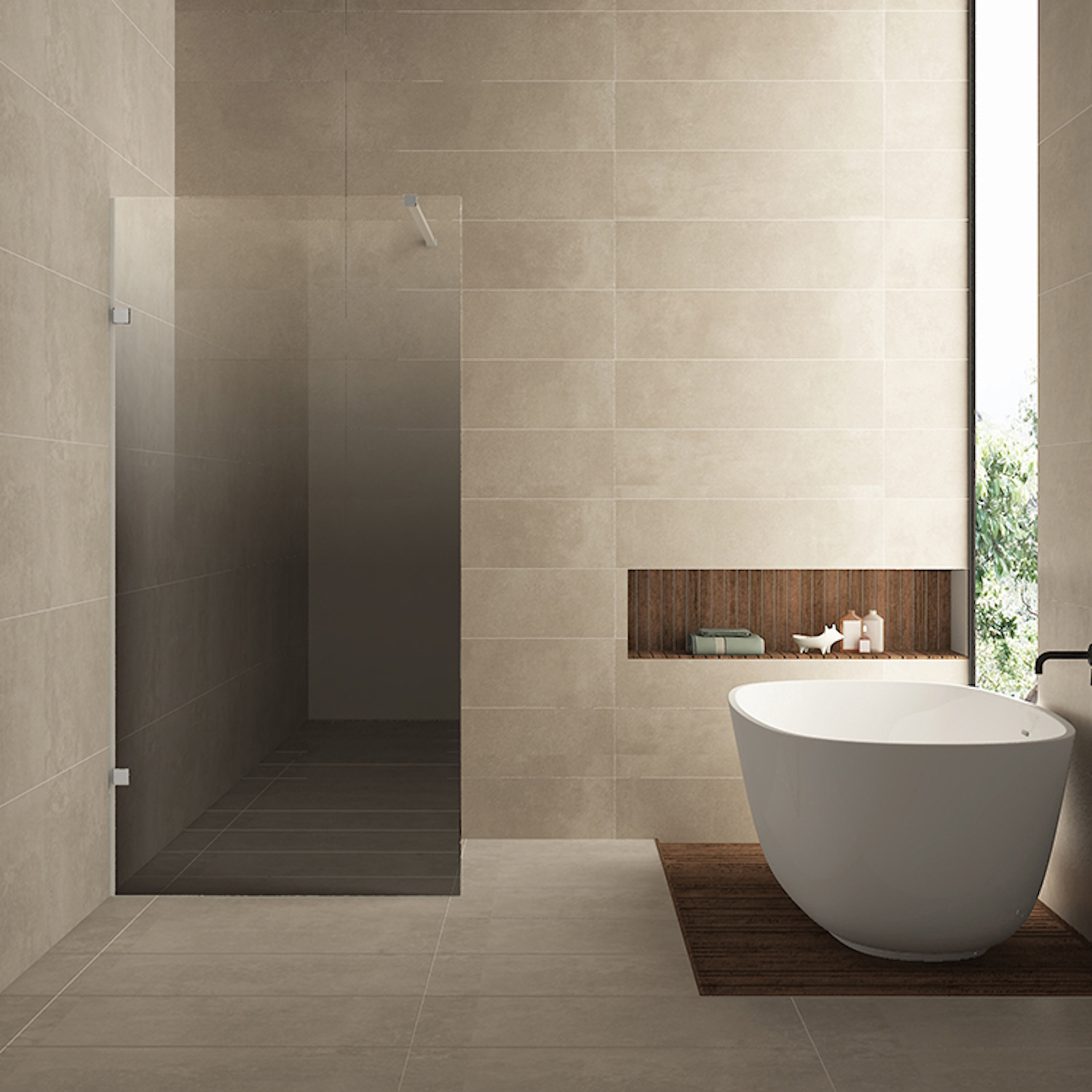 Wiesbaden Glasplaat Links  Less 80x200 cm 8 mm Nano Spiegelrook- naar Helder Glas