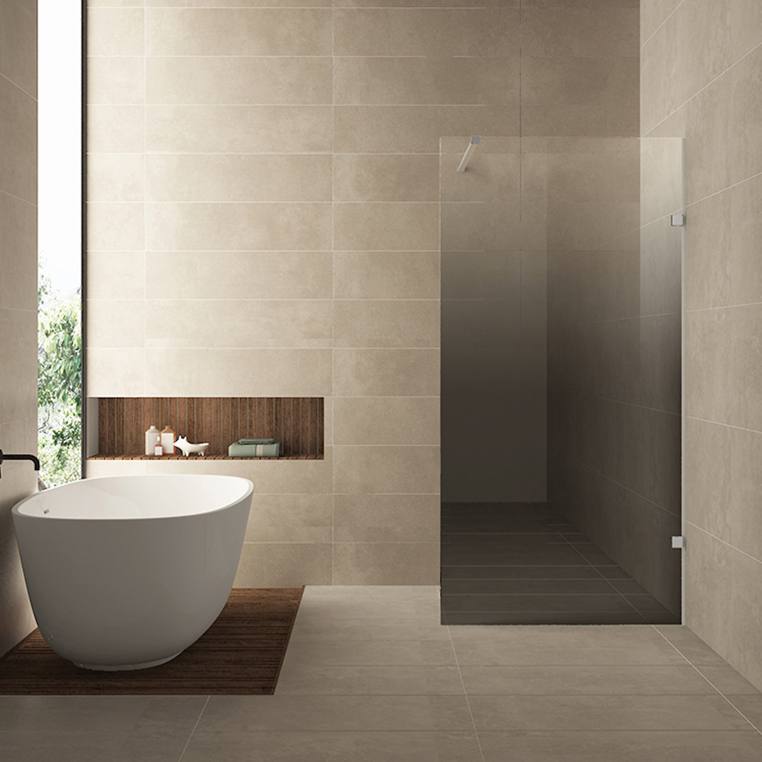 Wiesbaden Glasplaat Rechts  Less 80x200 cm 8 mm Nano Spiegelrook- naar Helder Glas