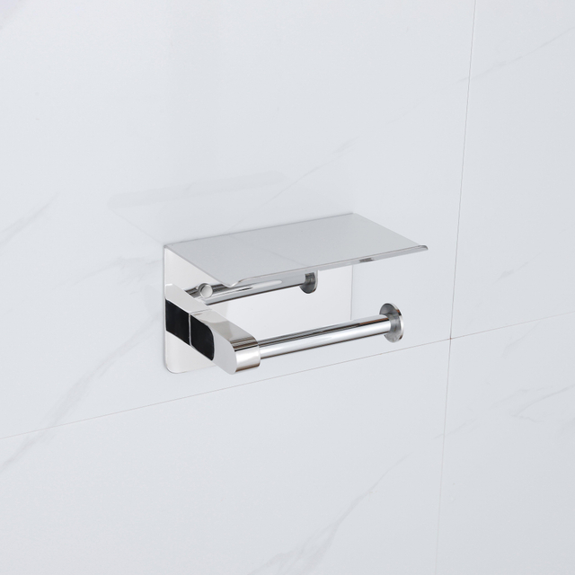 Fortifura Calvi - toiletrolhouder - met plateau - chroom SW1183056